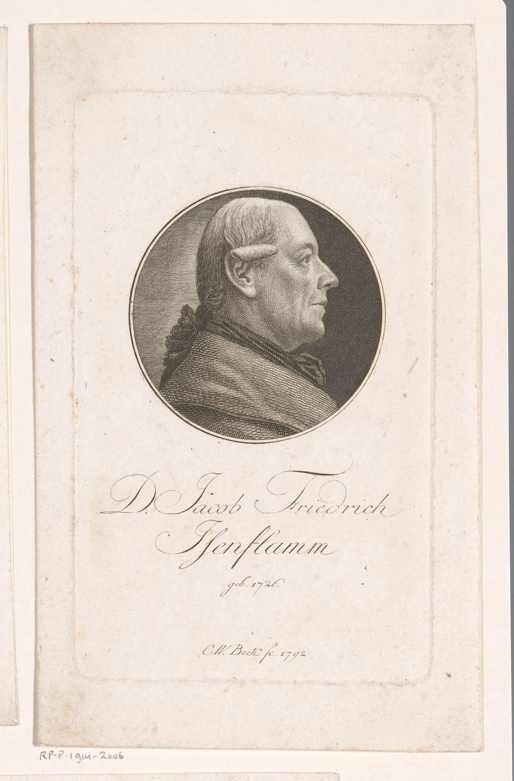 Portret van Jacob Friedrich Isenflamm