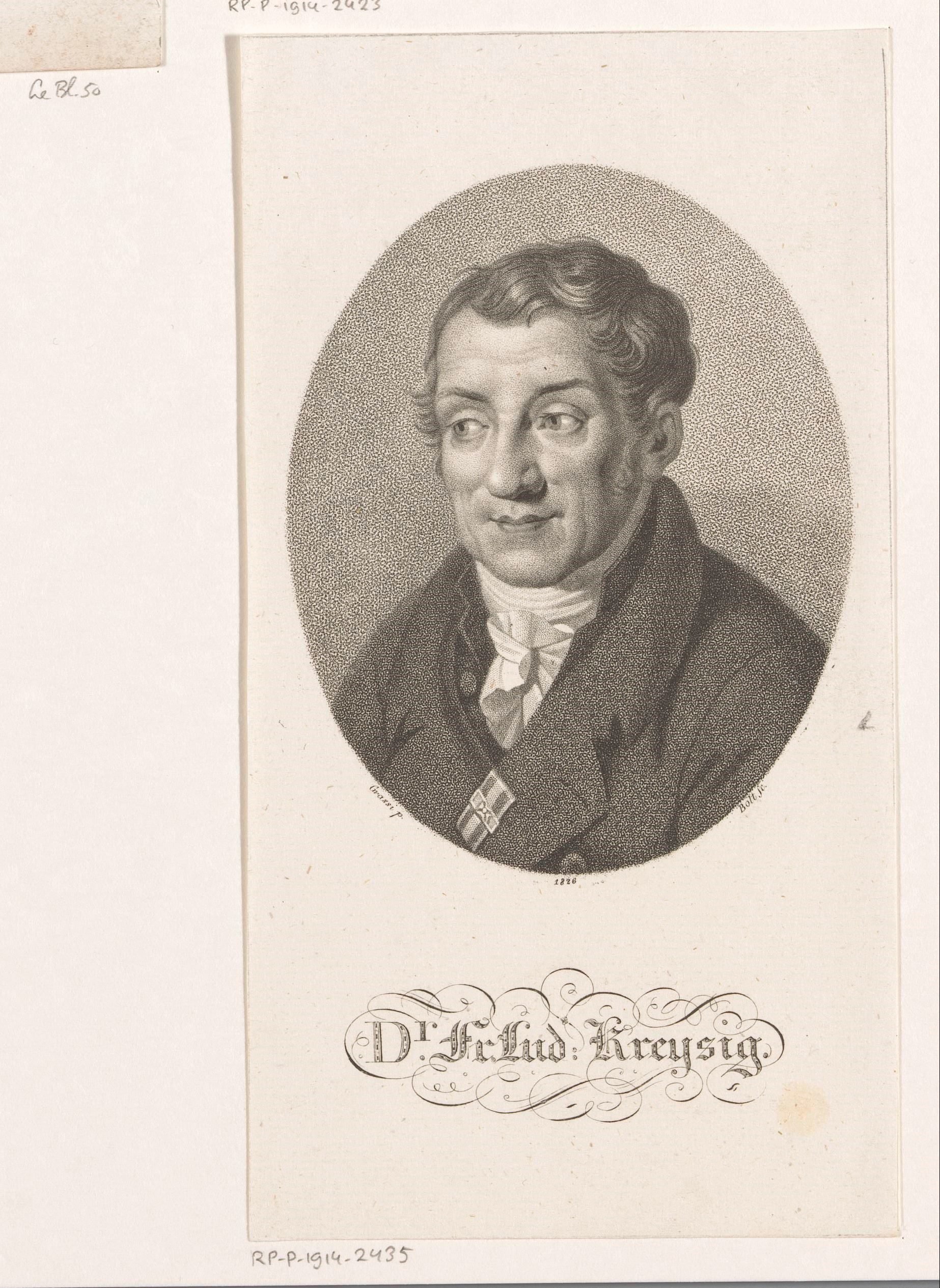 Portret van Friedrich Ludwig Kreysig