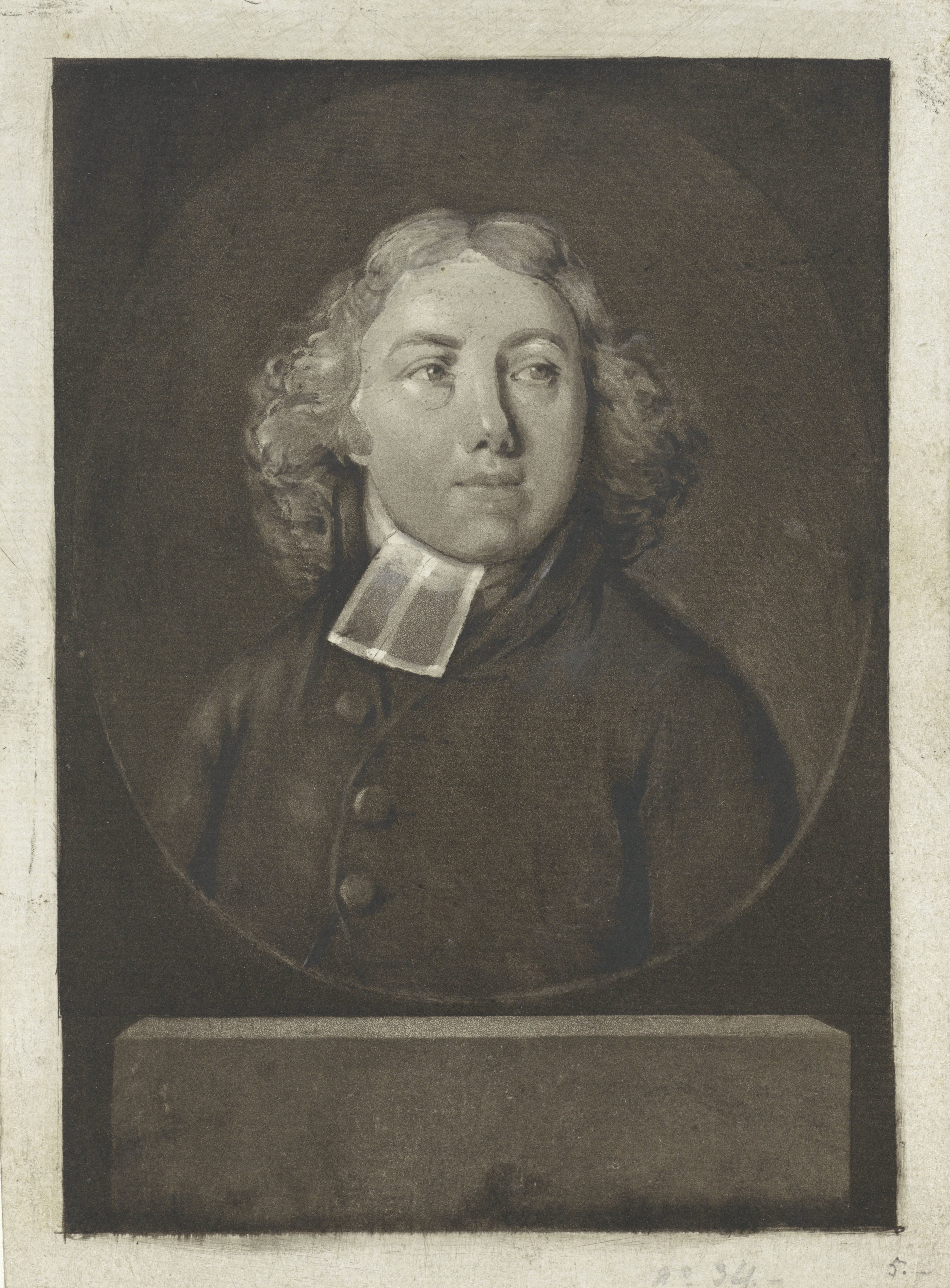 Portret van een predikant, mogelijk Jacobus Groeneveld