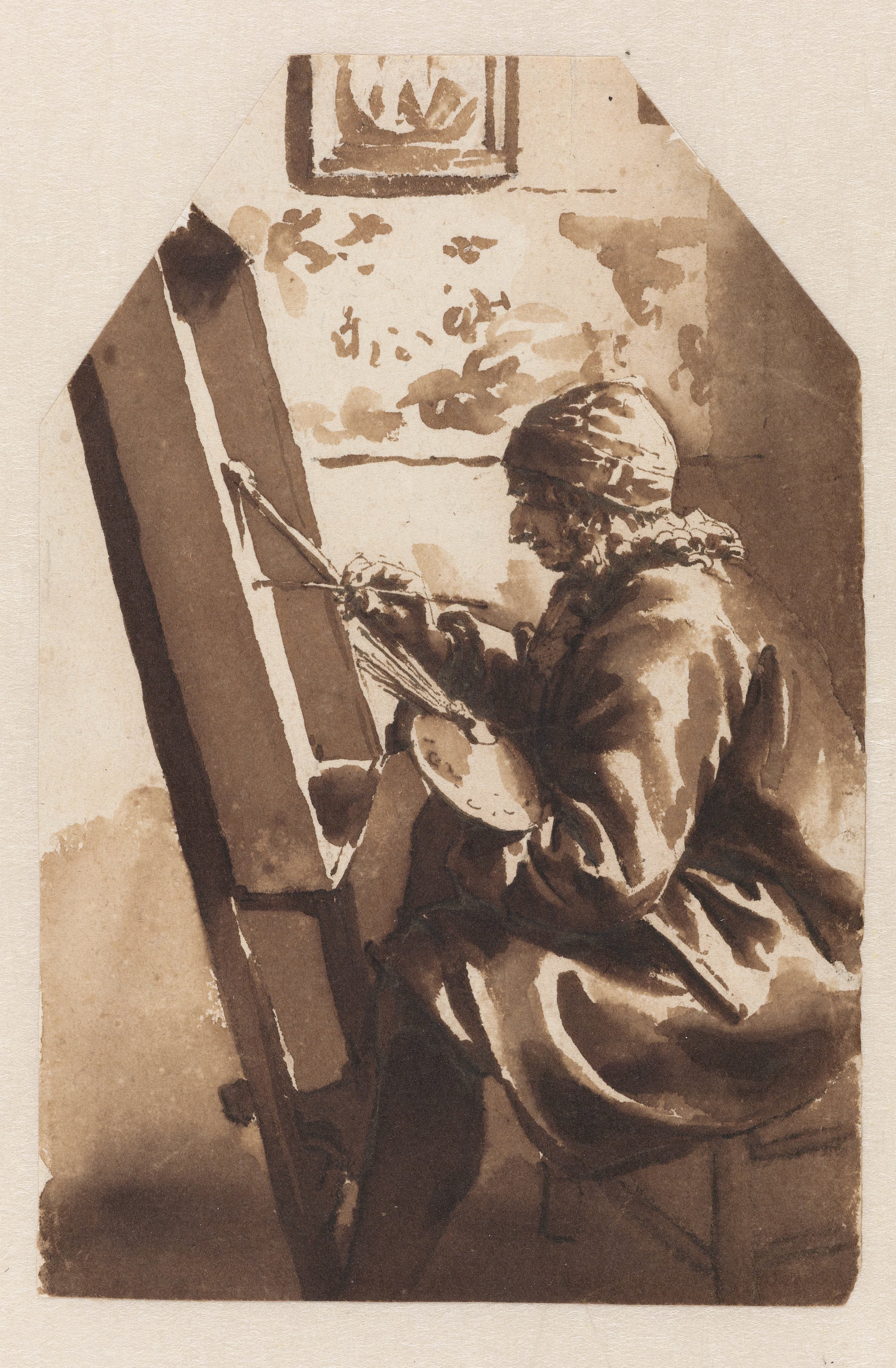 A Painter Seated at his Easel