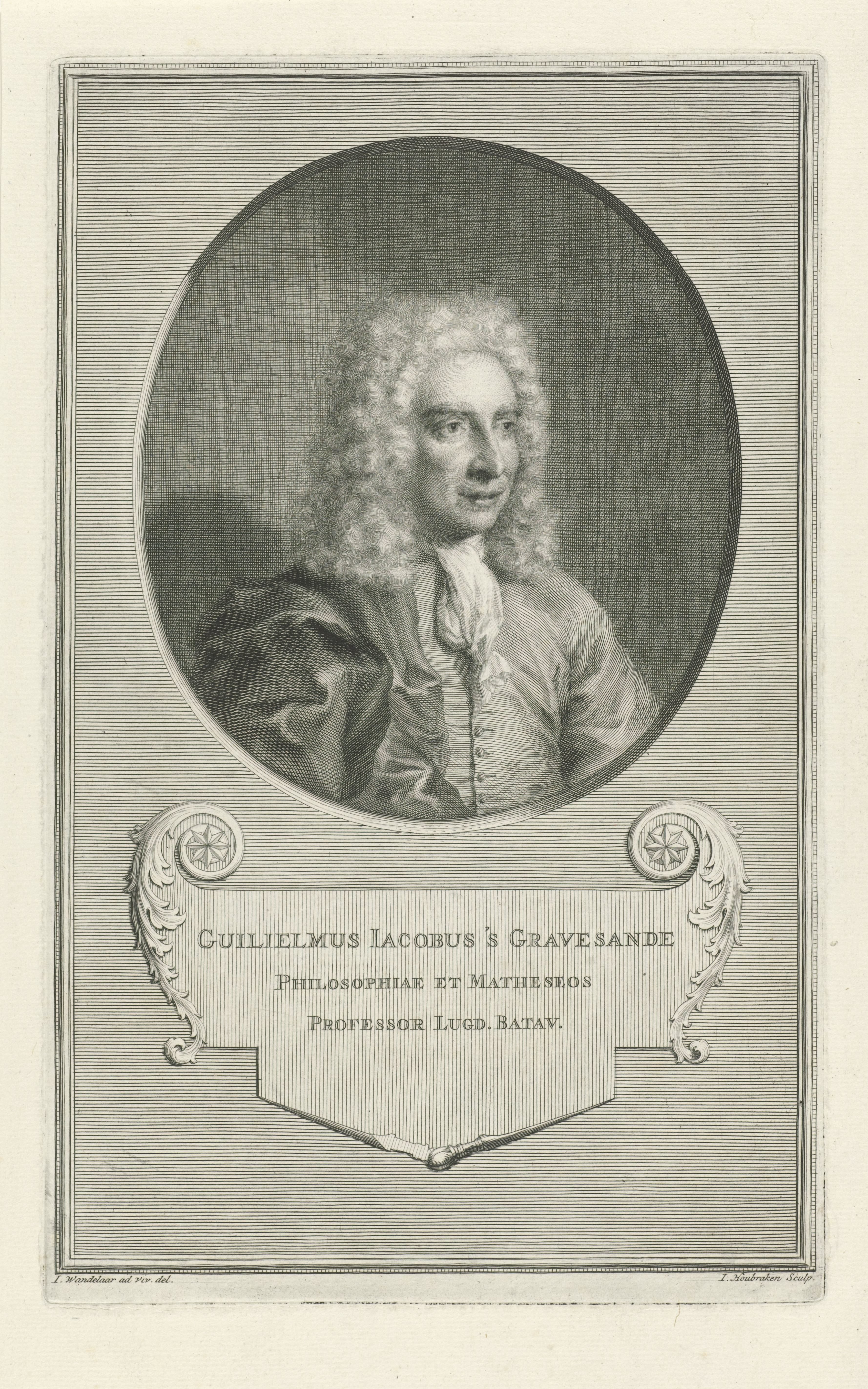 Portret van Willem Jacobs 's Gravesande