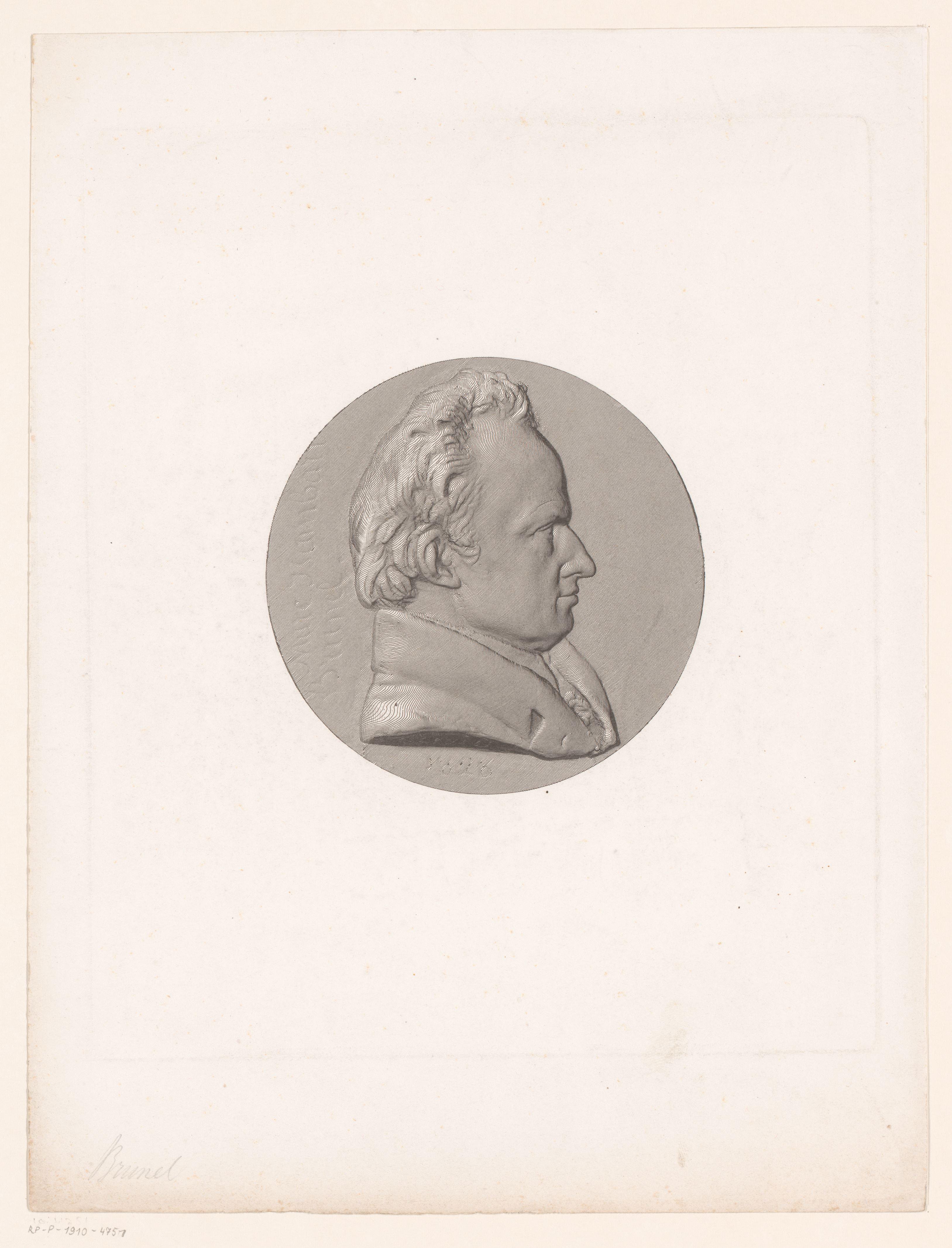Medaille met portret van Marc Isambard Brunel