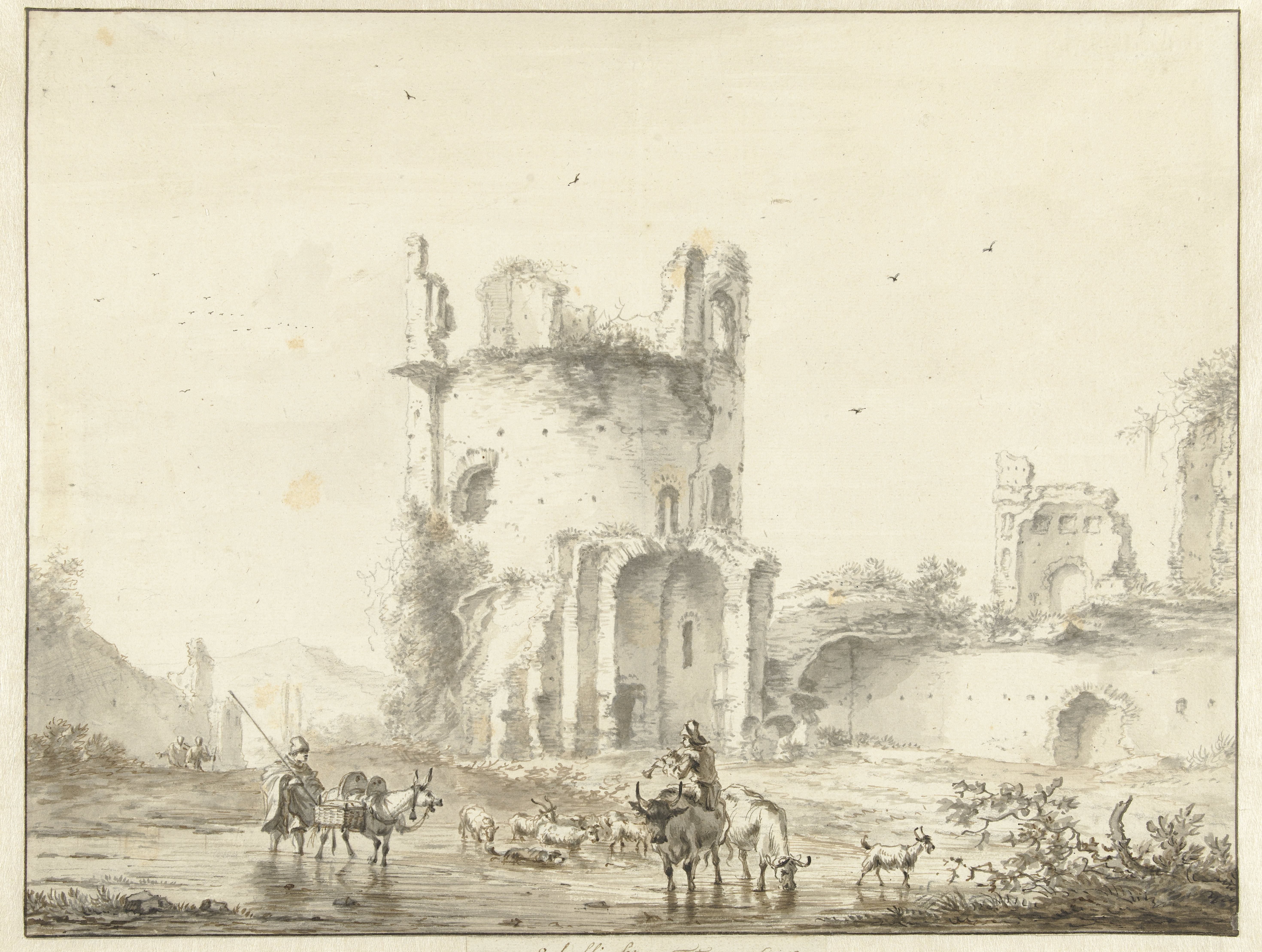 Landschap met ruïne