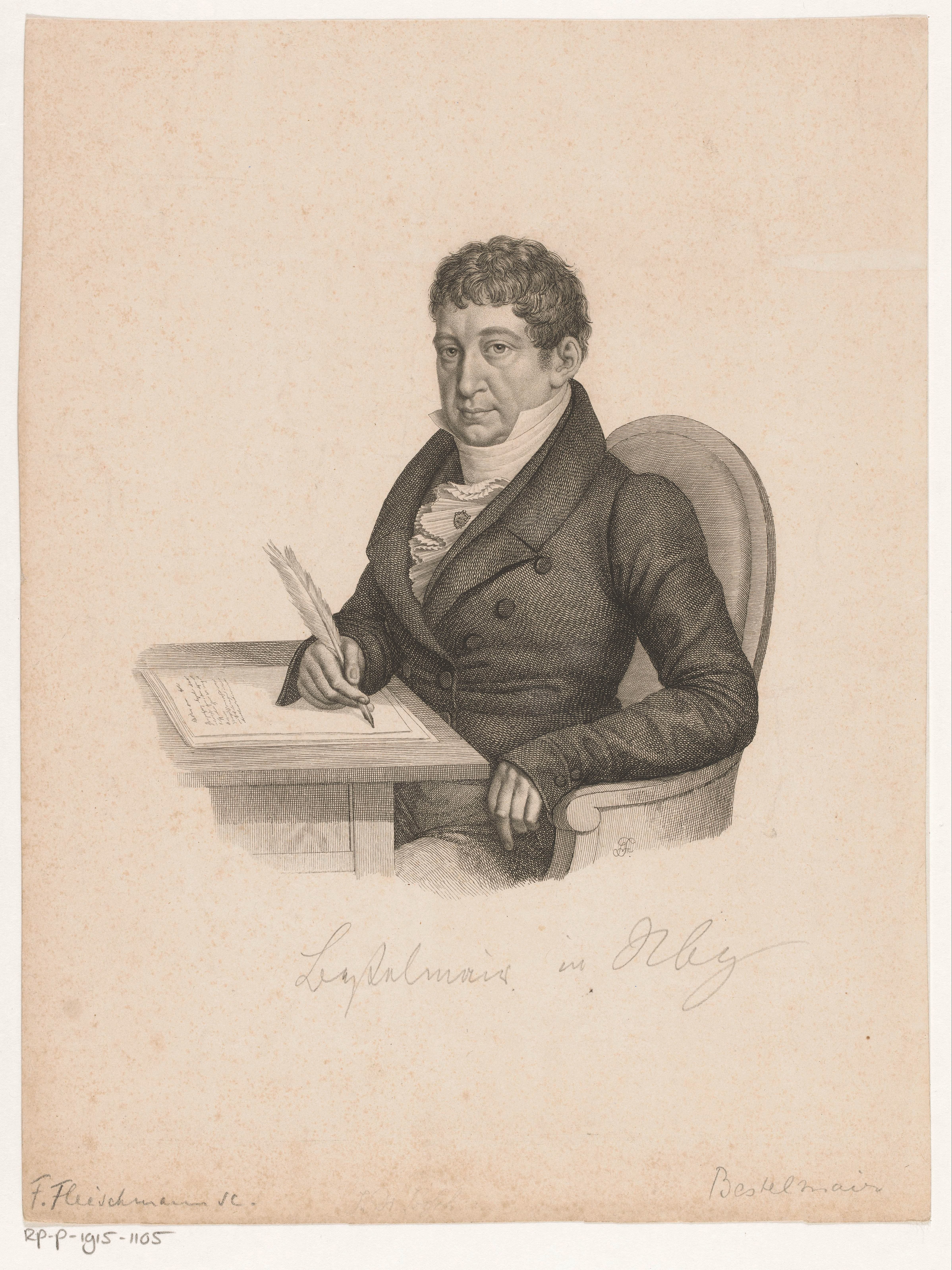 Portret van een onbekende schrijvende man