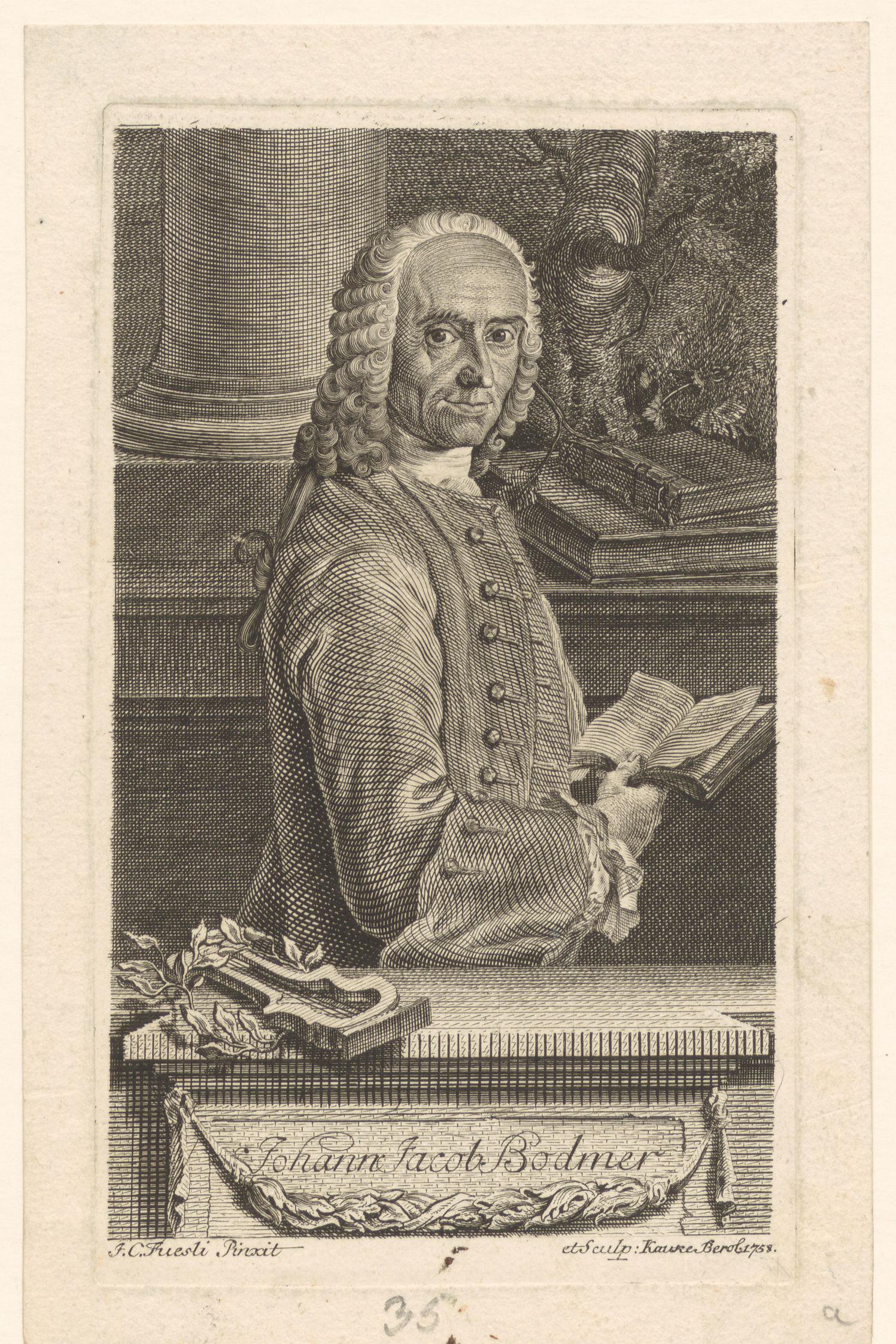 Portret van Johann Jakob Bodmer