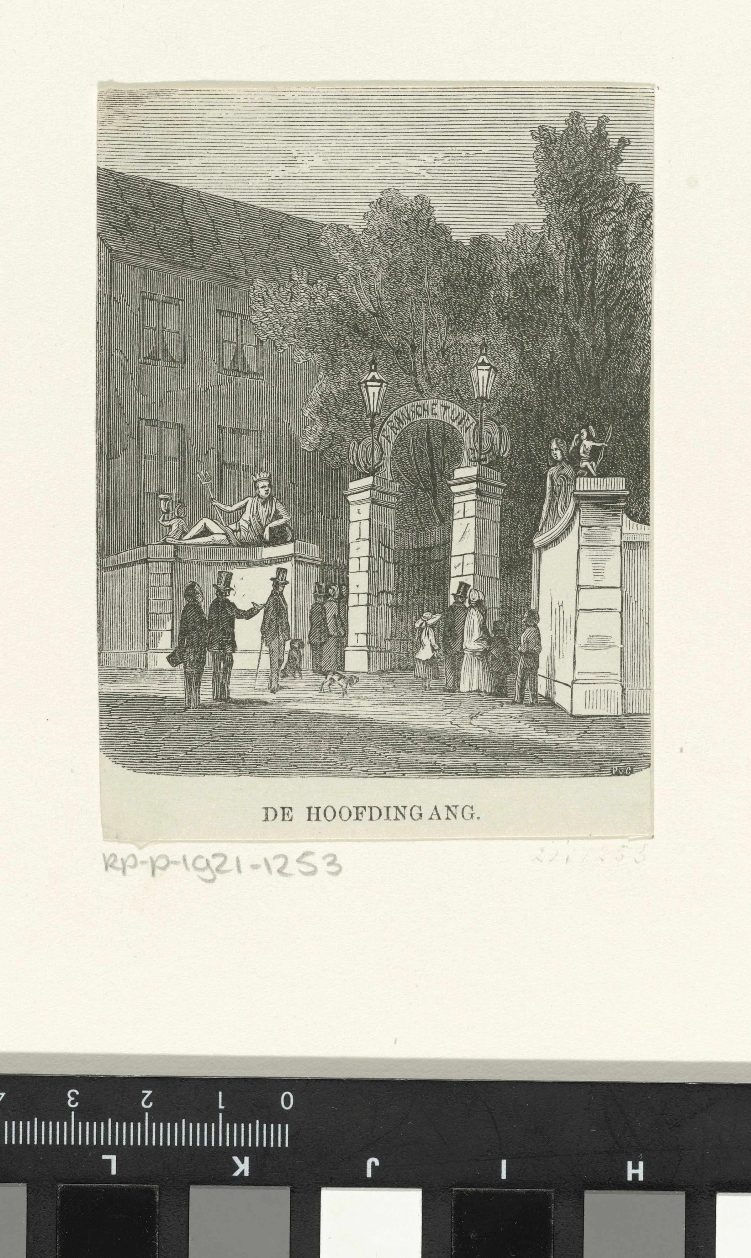 Hoofdingang van de Franse tuin in het Park aan de Plantage Parklaan te Amsterdam