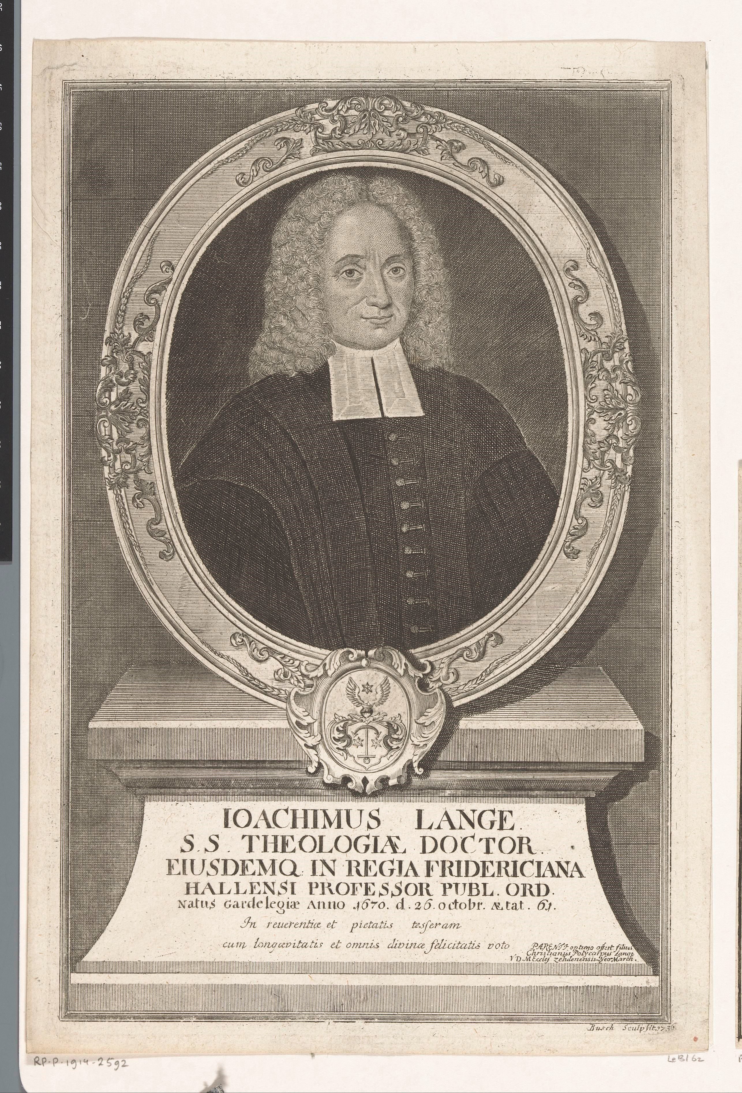 Portret van Joachim Lange