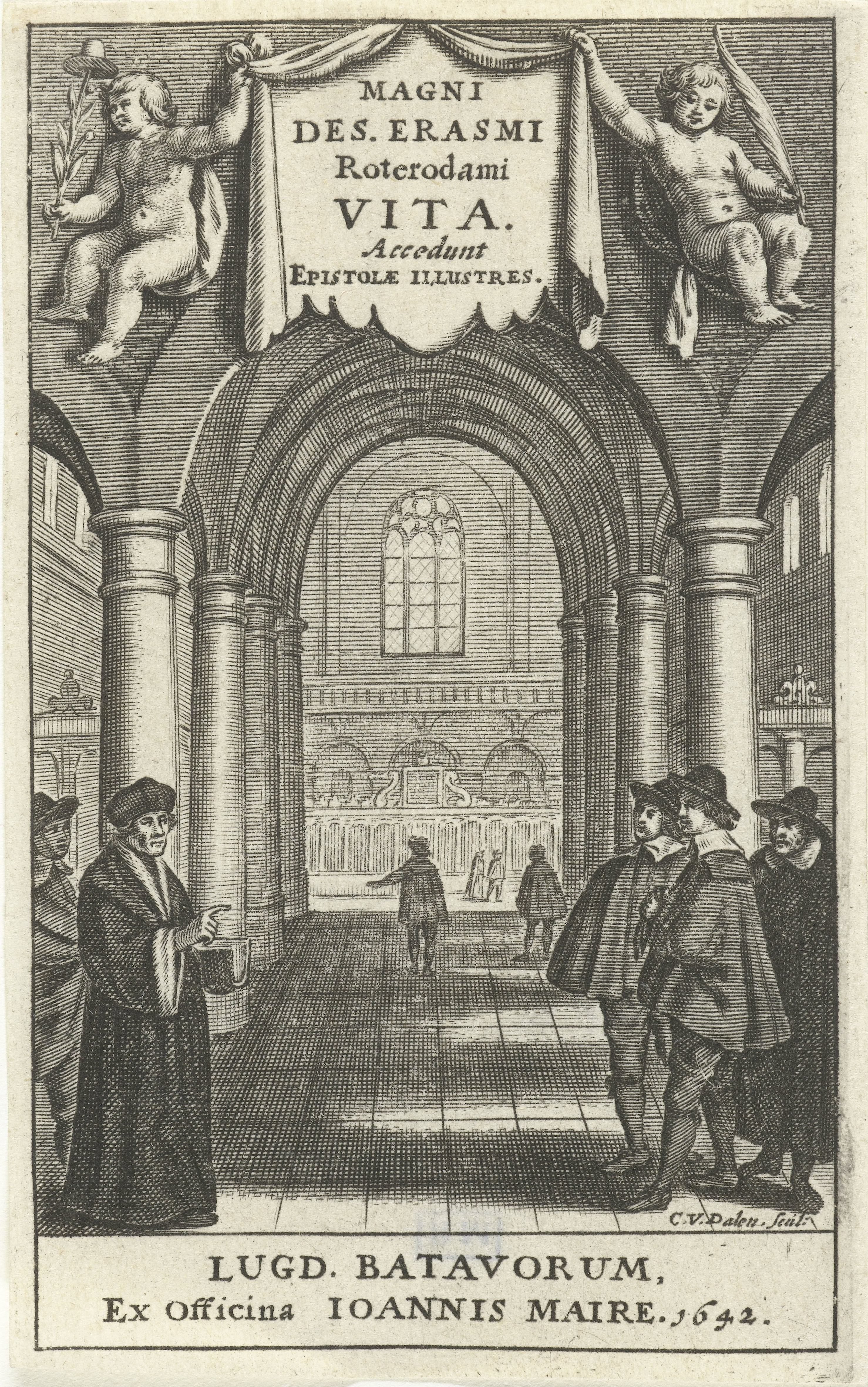 Desiderius Erasmus in kerkinterieur