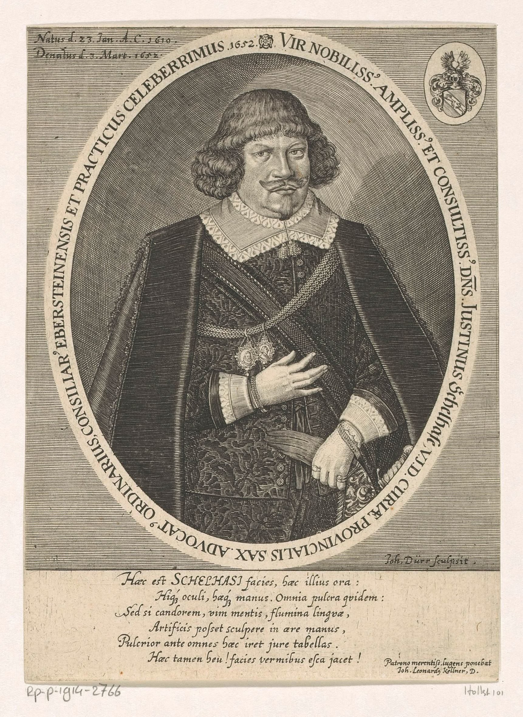 Portret van Justinus Schelhase