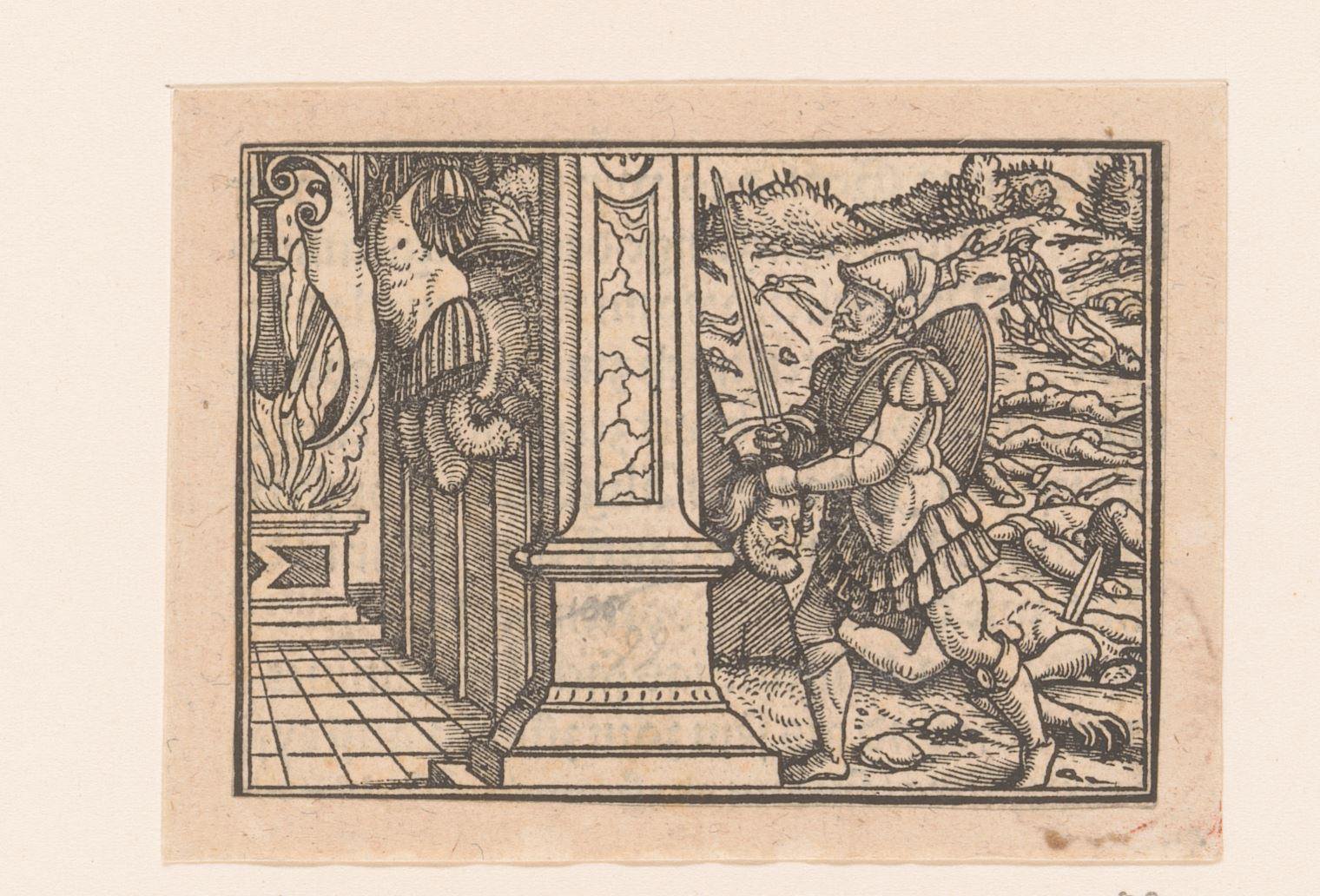 Hoofd van Saul in de tempel van de Filistijnen