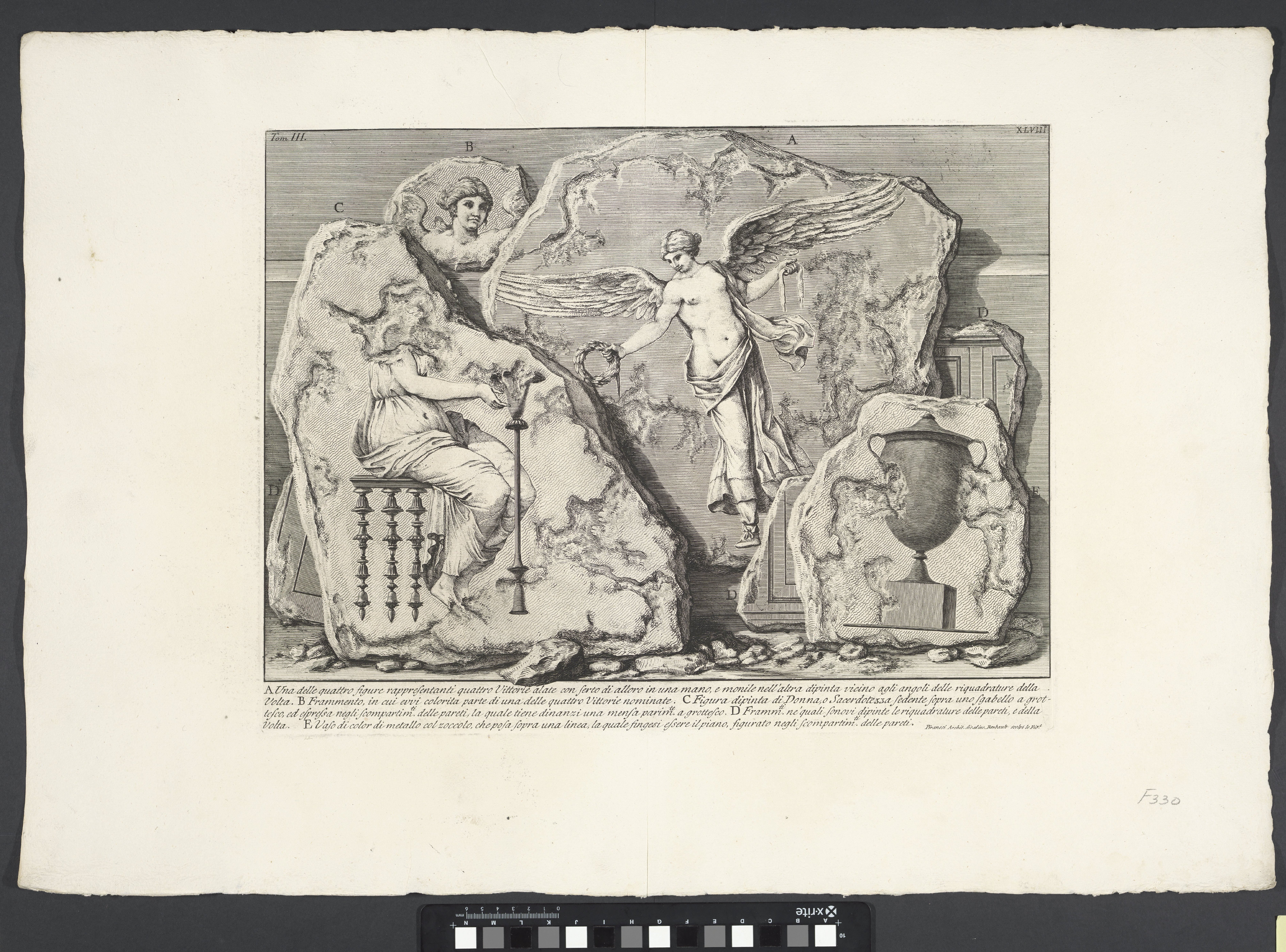Fragmenten van beschilderde wanden uit de Piramide van Cestius te Rome