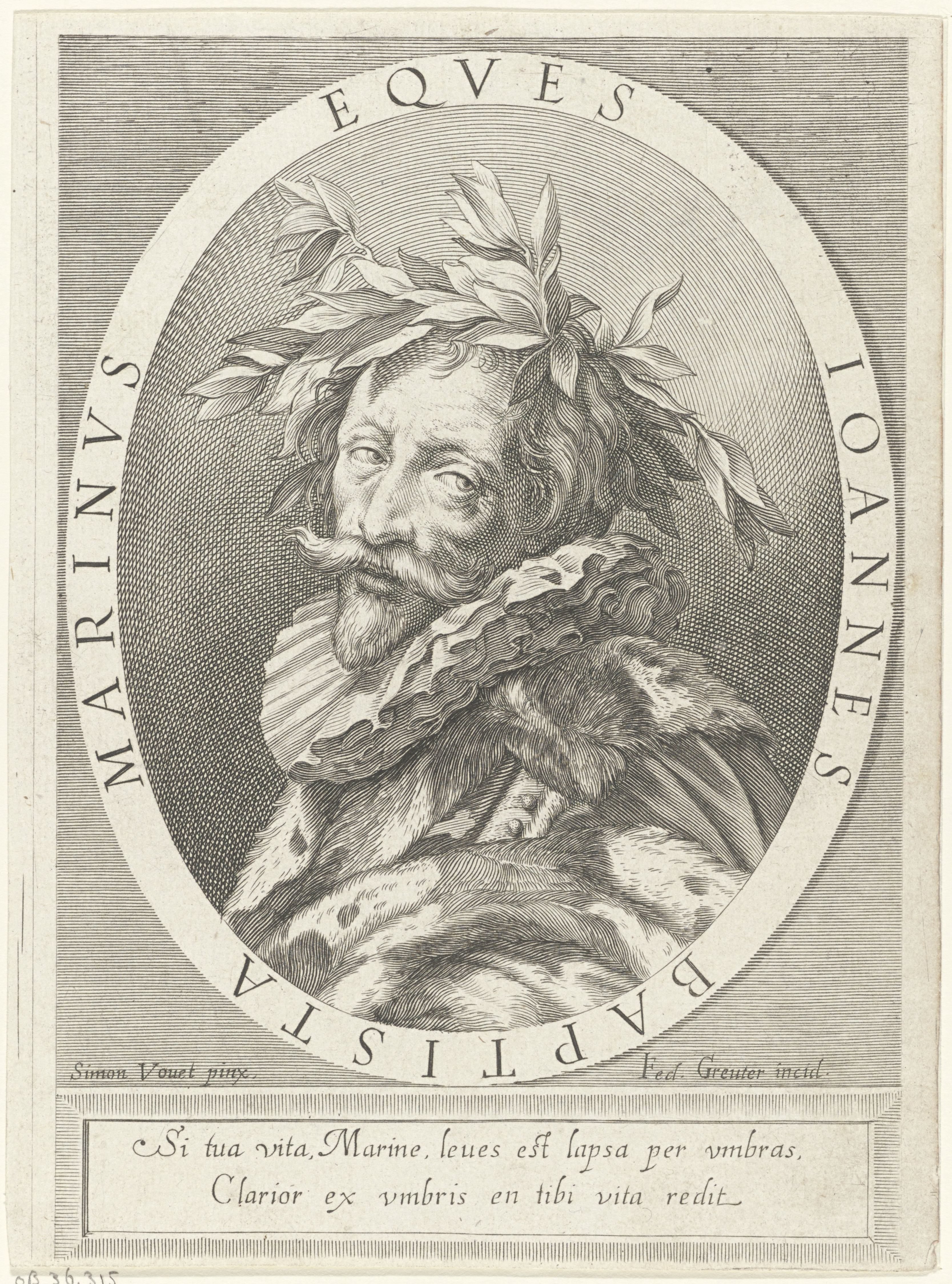 Portret van dichter Giovanni Battista Marino