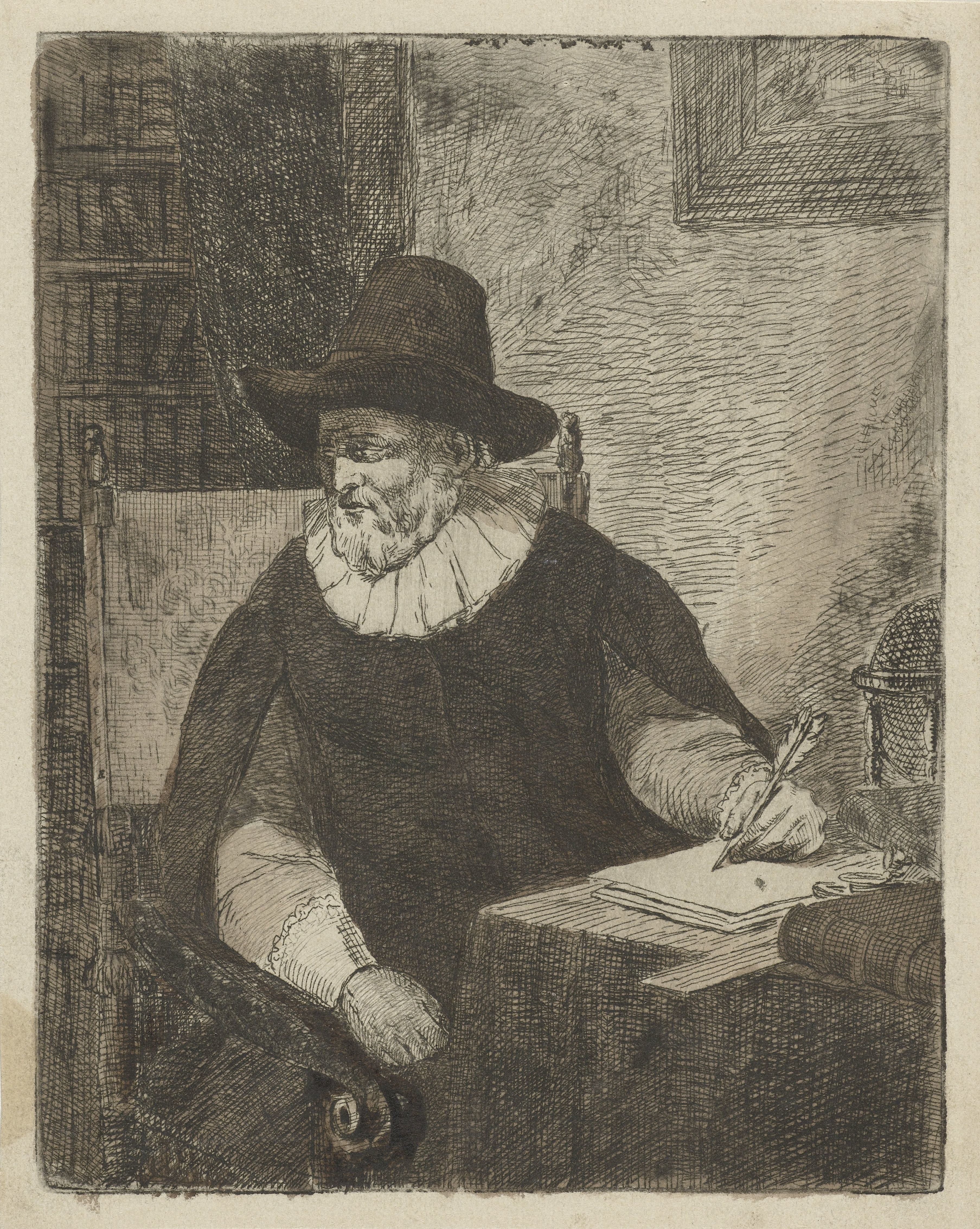 Man in een studeerkamer