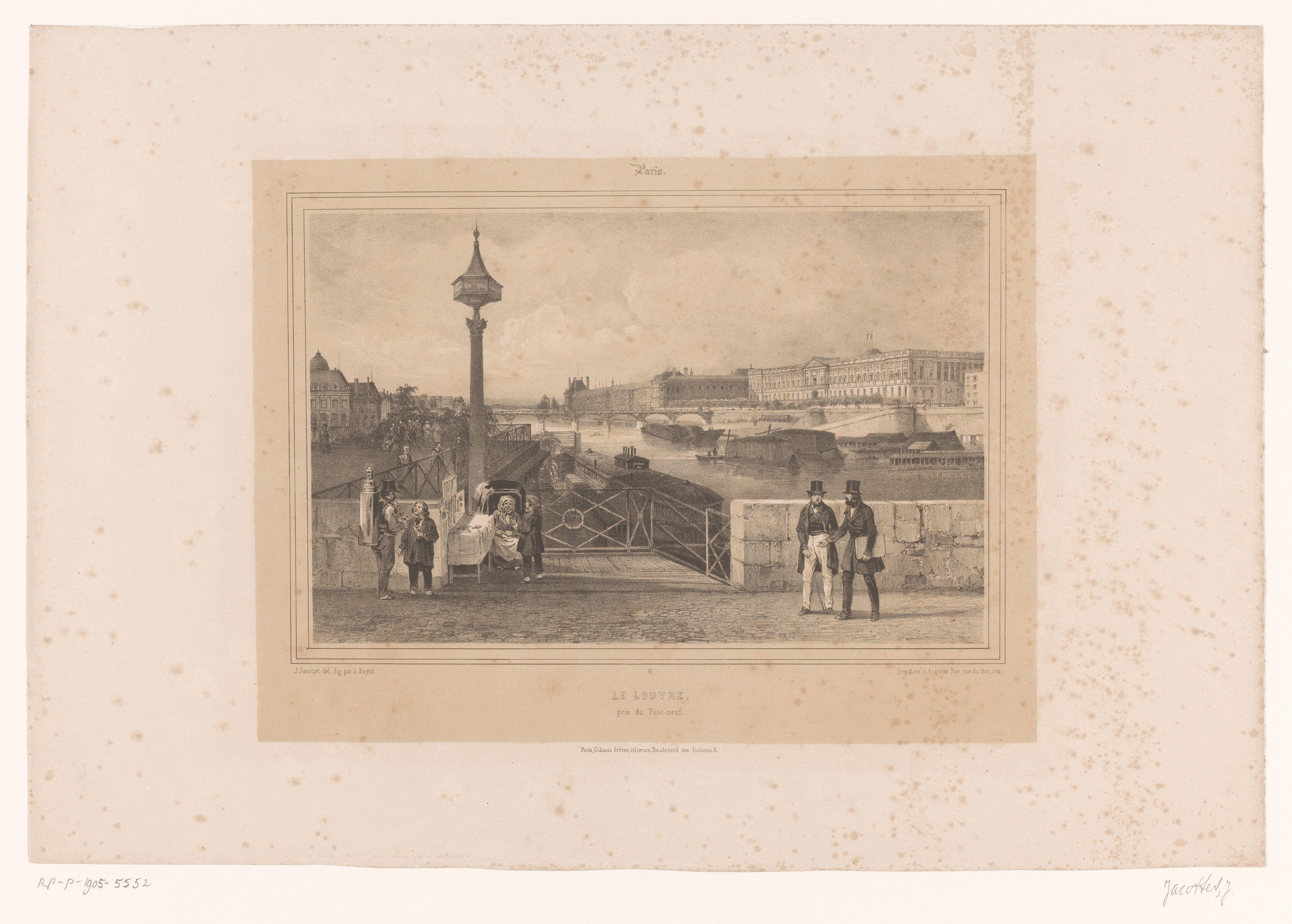 Zicht op het Palais du Louvre vanaf de Pont Neuf