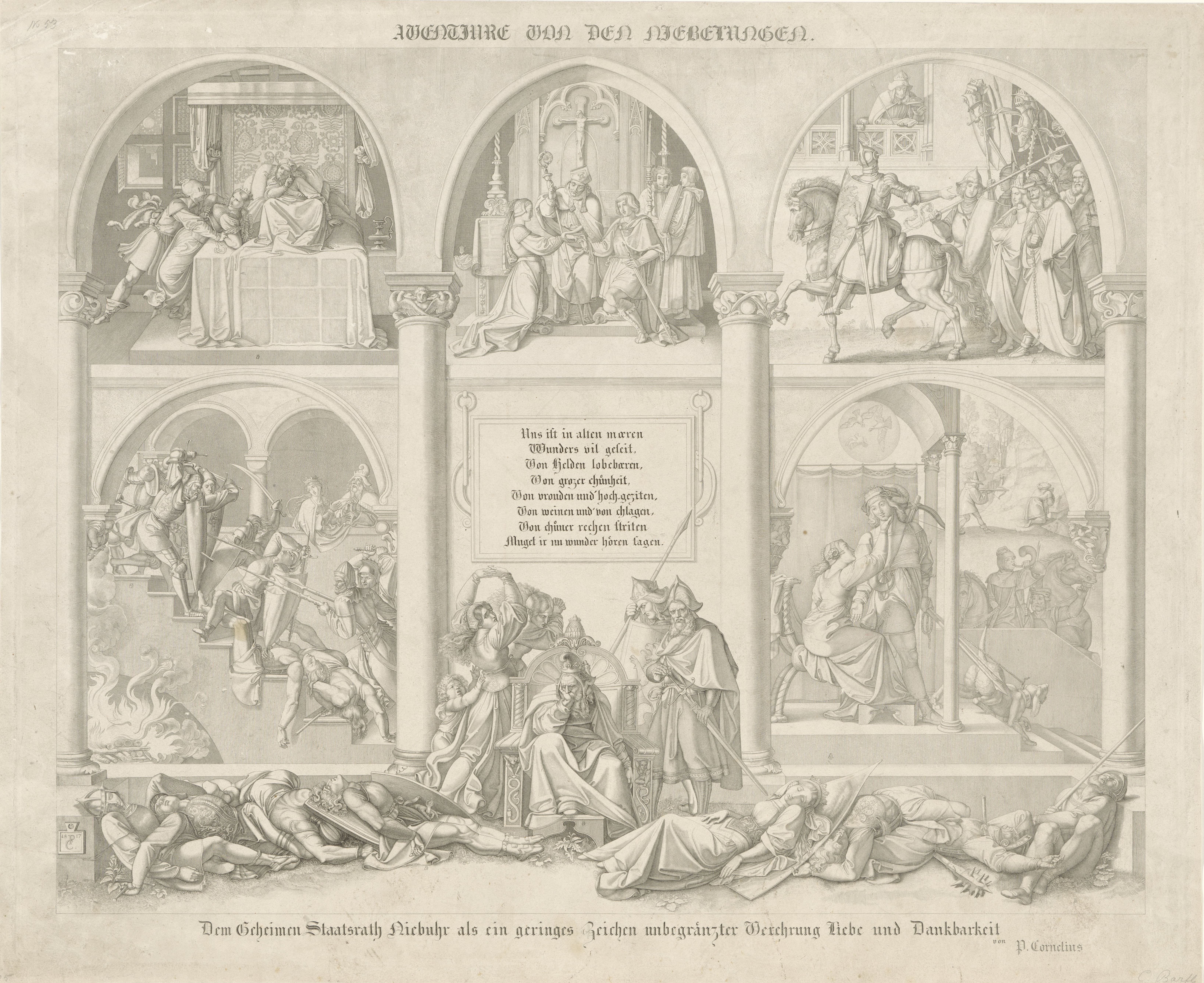 Titelprent voor de verhalen van de Nibelungen