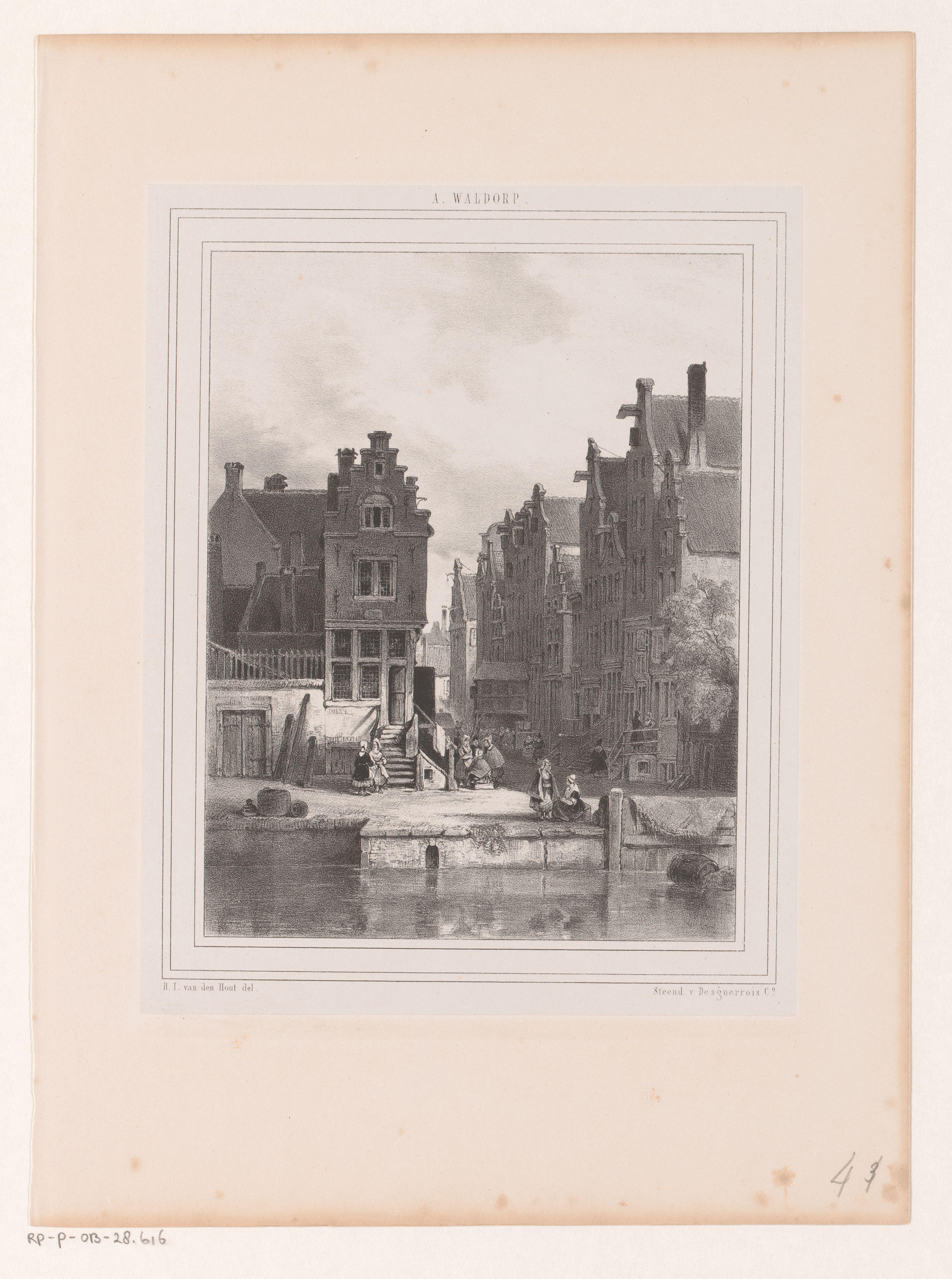 Straatleven bij een gracht