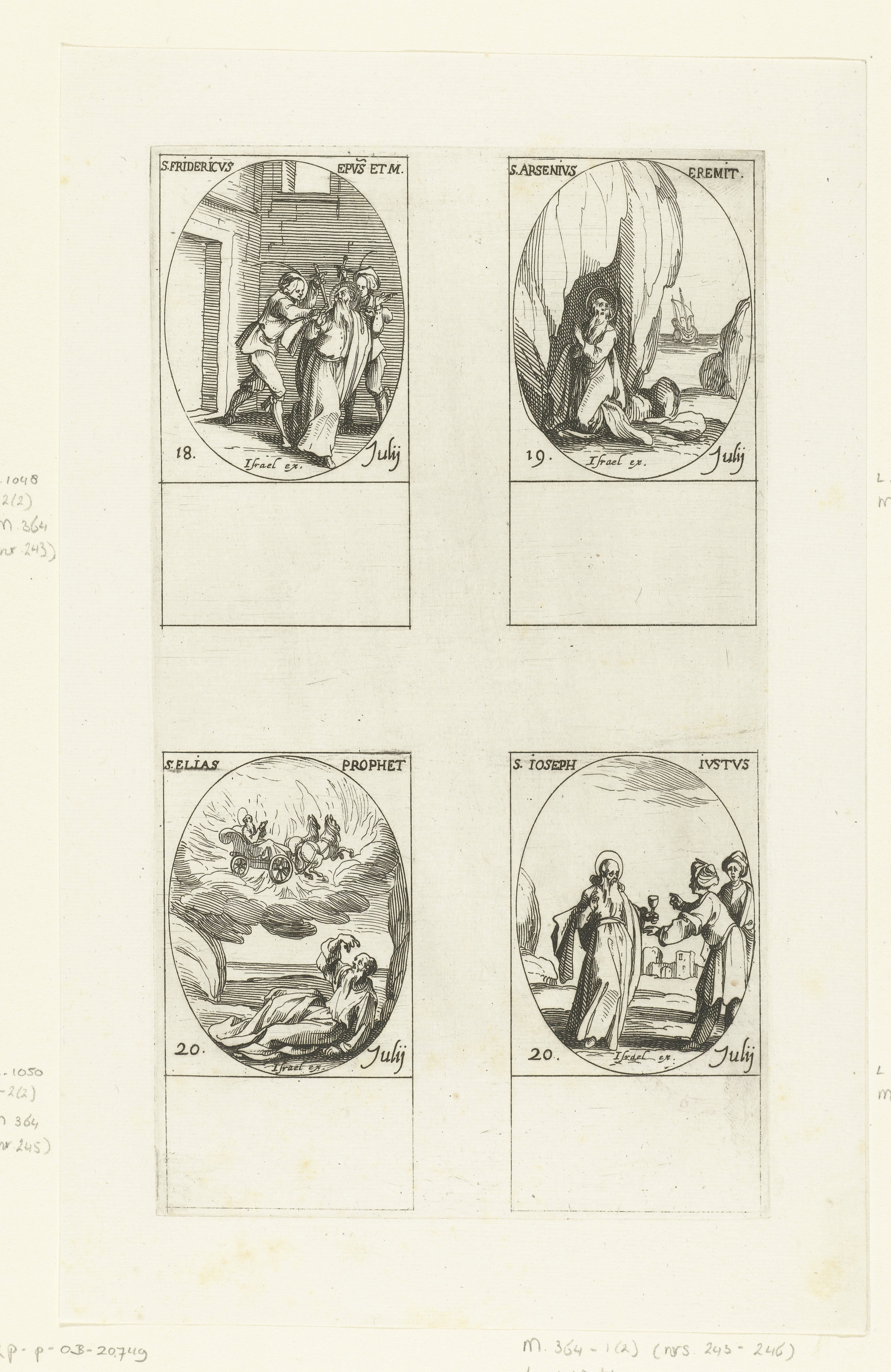 Heilige Fredericus I van Utrecht, Heilige Arsenius de Grote, Heilige Elia, Heilige Jozef Barsabas (18-20 juli)