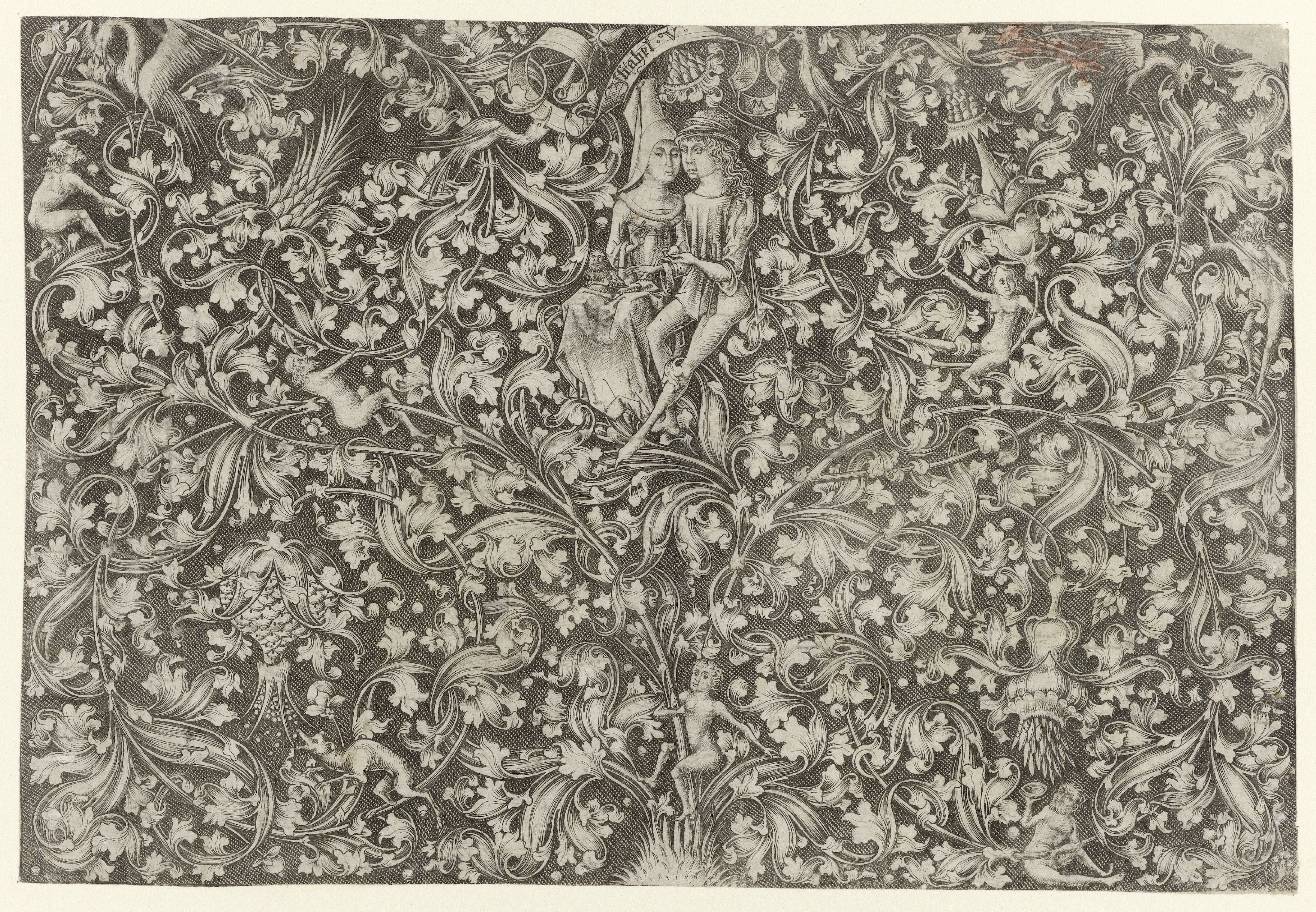 Foliate Ornament with an Amorous Couple