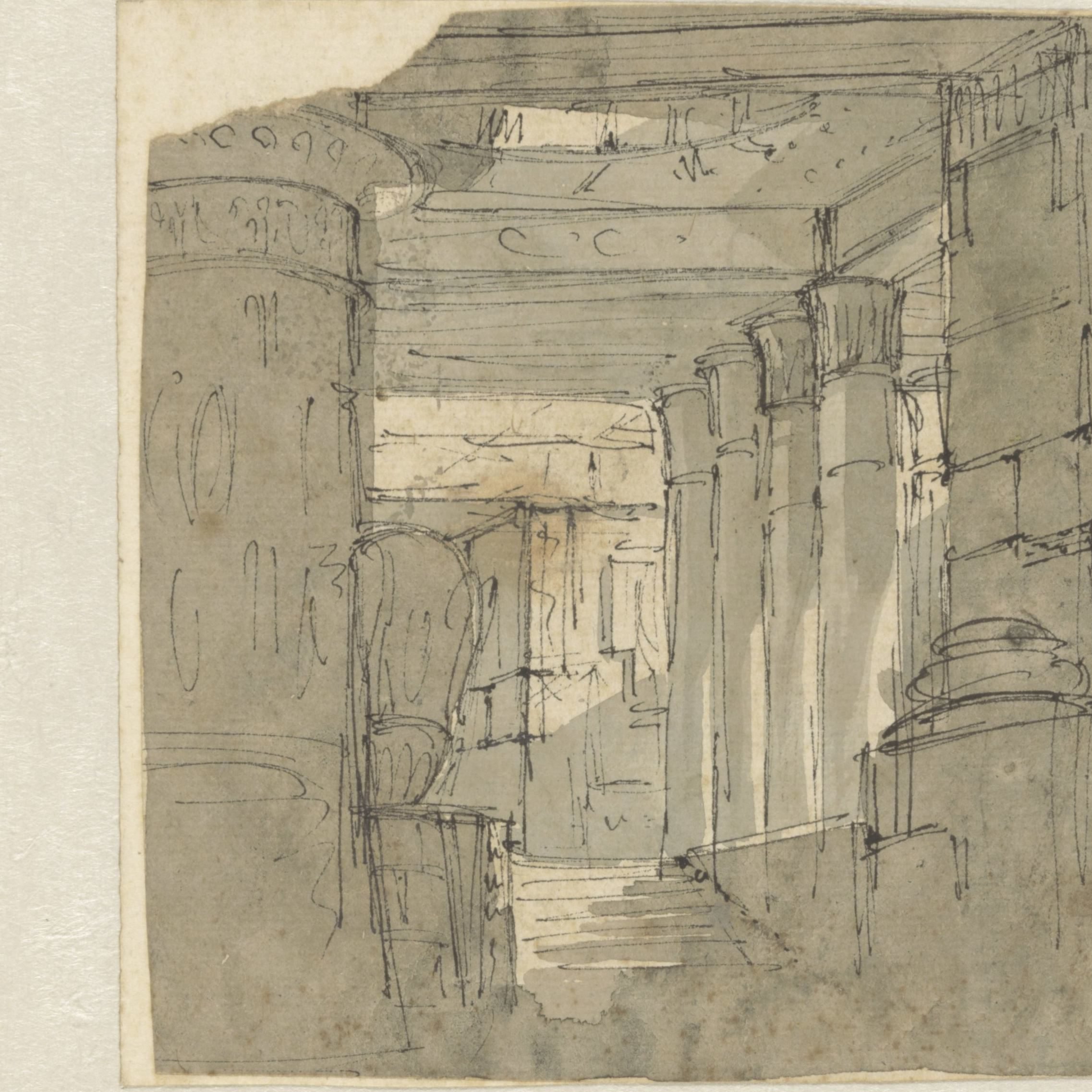 Trapopgang in een Egyptisch aandoende tempel