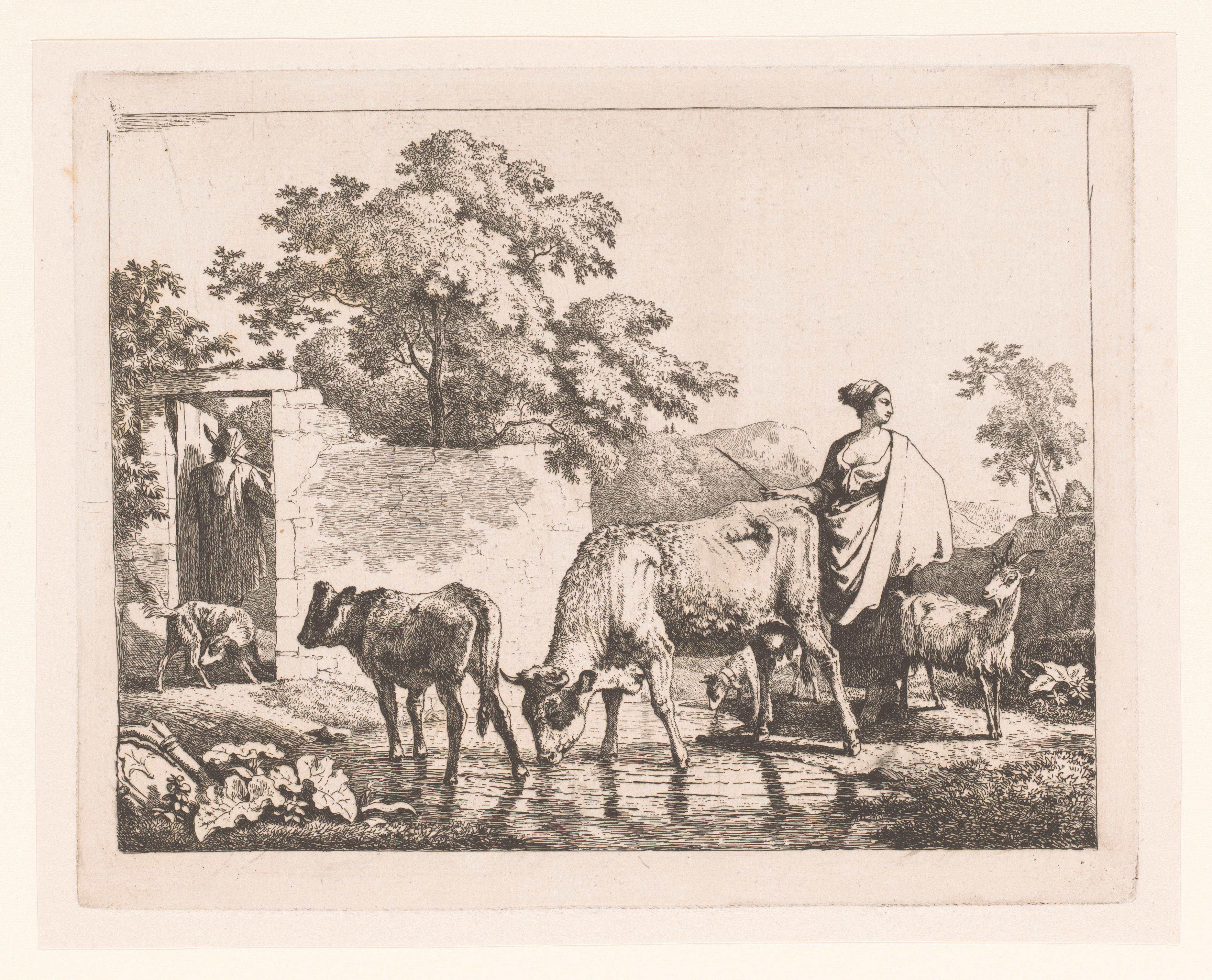 Landschap met vee en herders