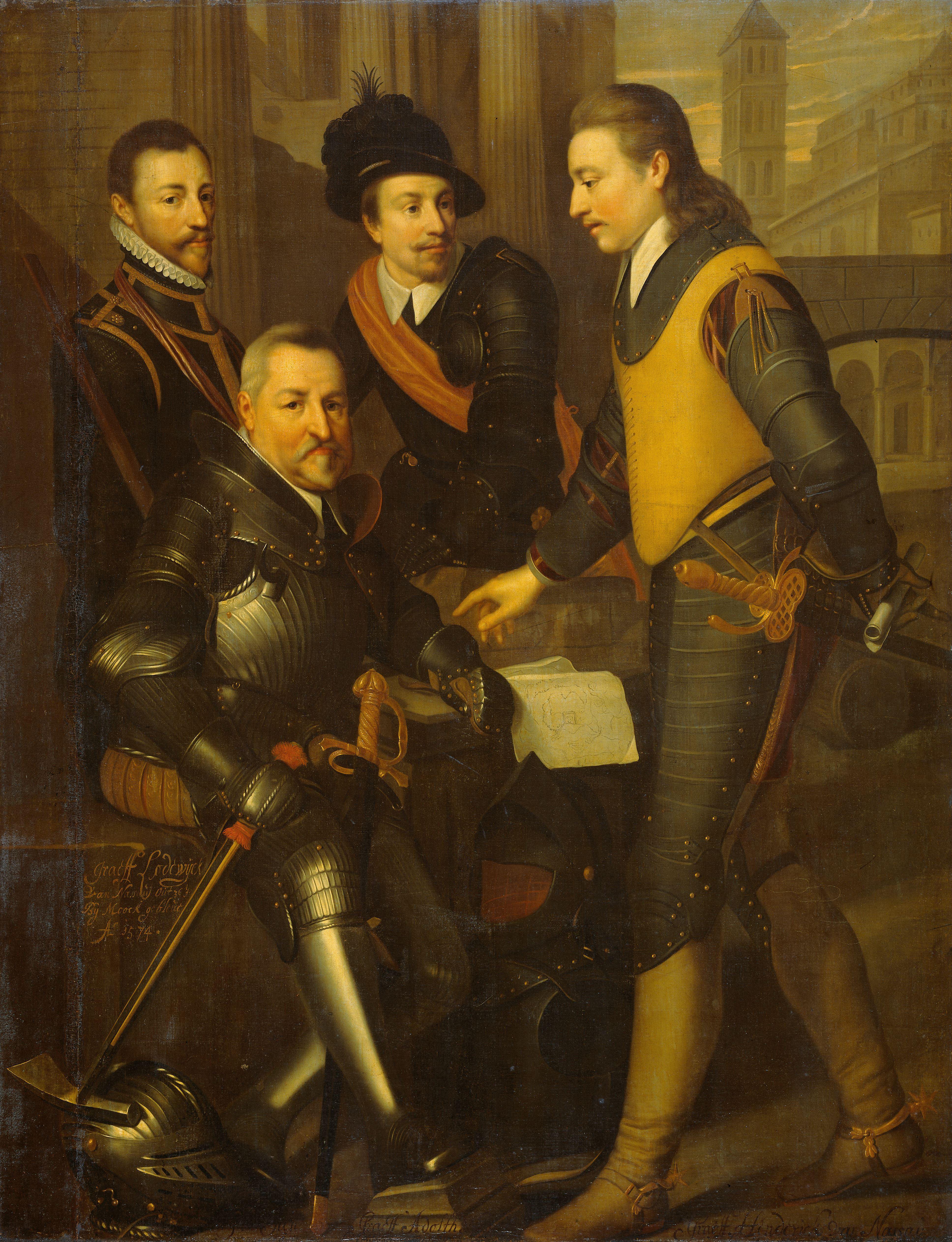 Group Portrait of the Four Brothers of William I, Prince of Orange: Jan (1535-1606), Hendrik (1550-74), Adolf (1540-68) and Lodewijk (1538-74), Counts of Nassau