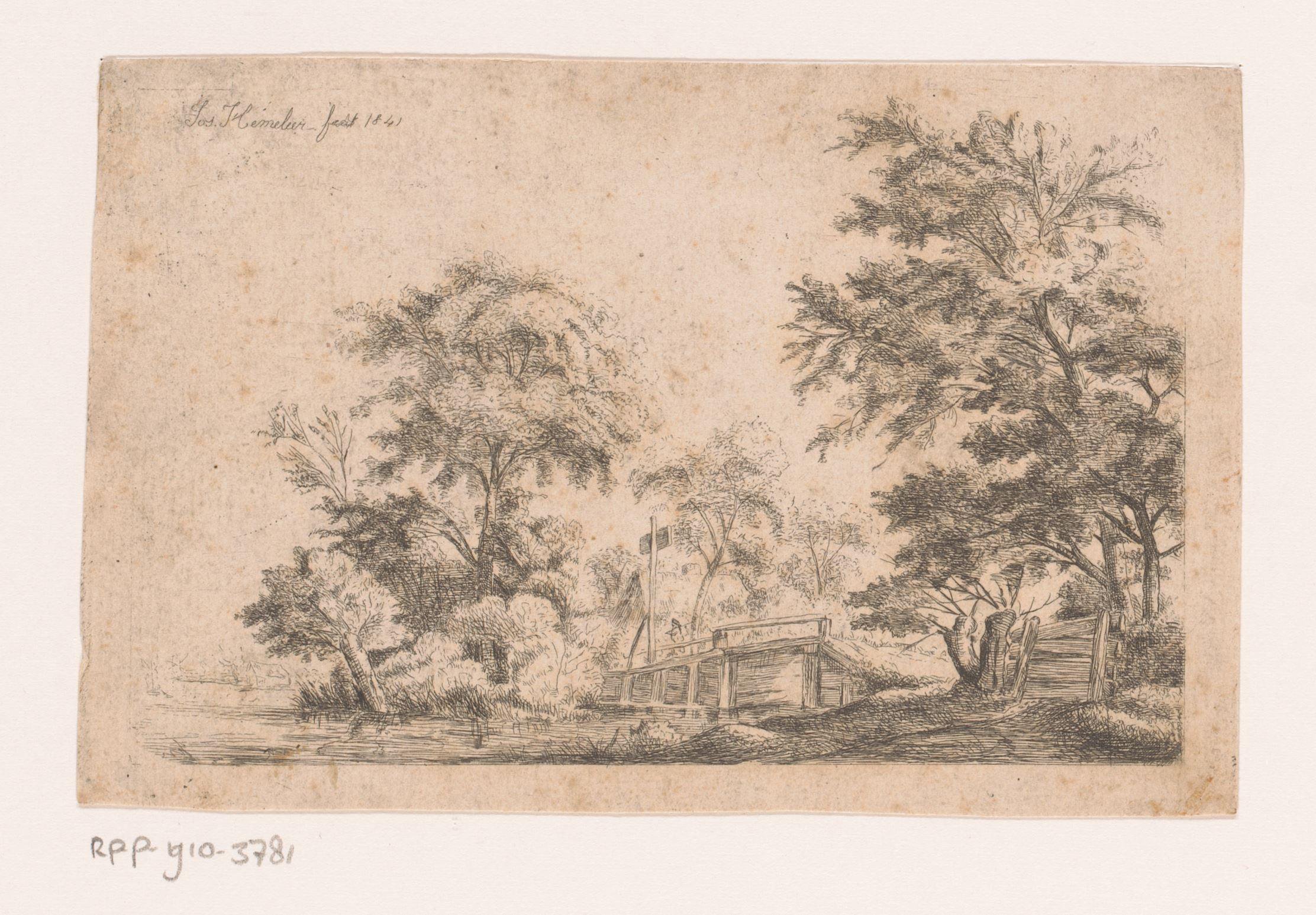 Landschap met brug