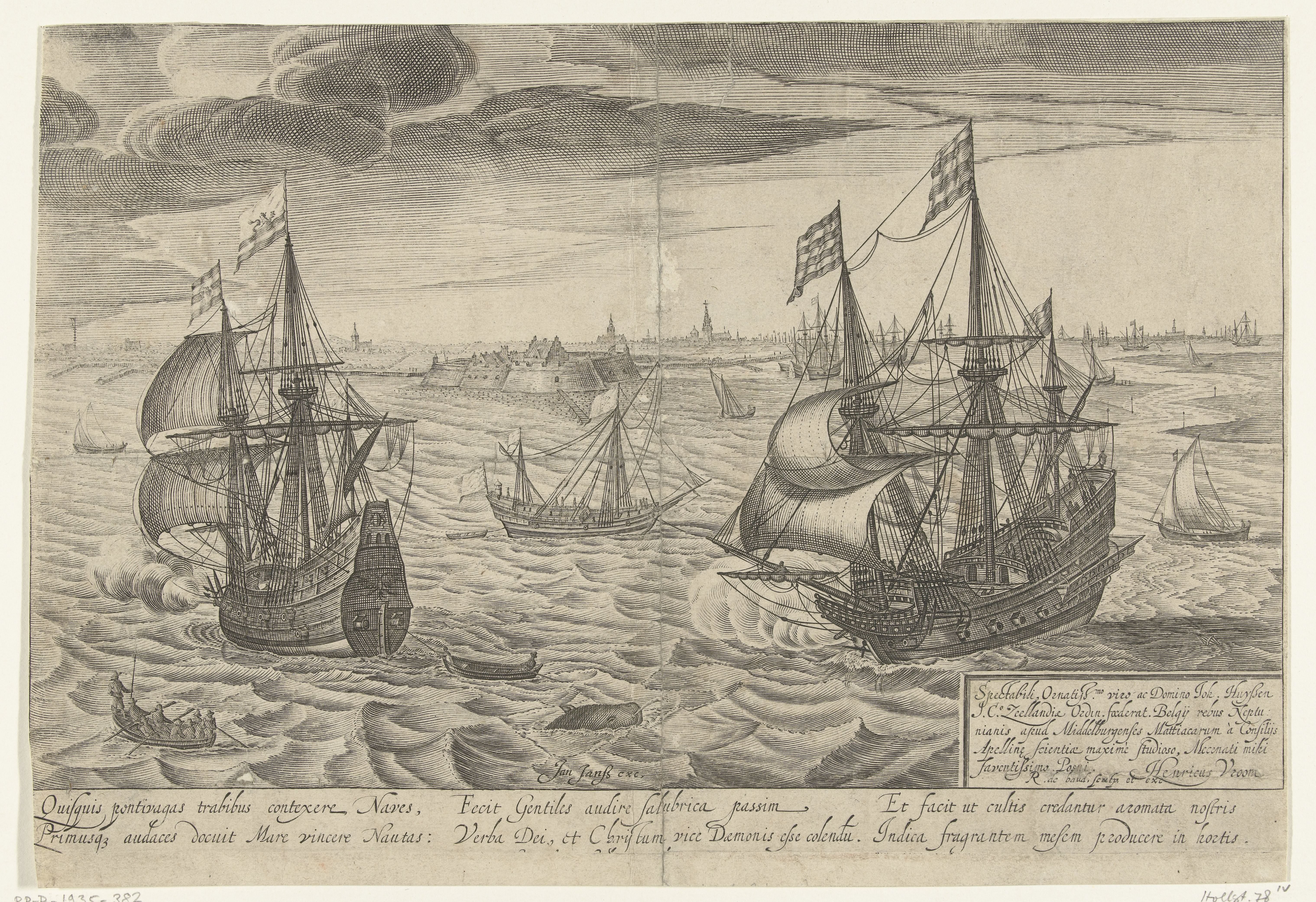 Marine met gezicht op het fort van Rammekens