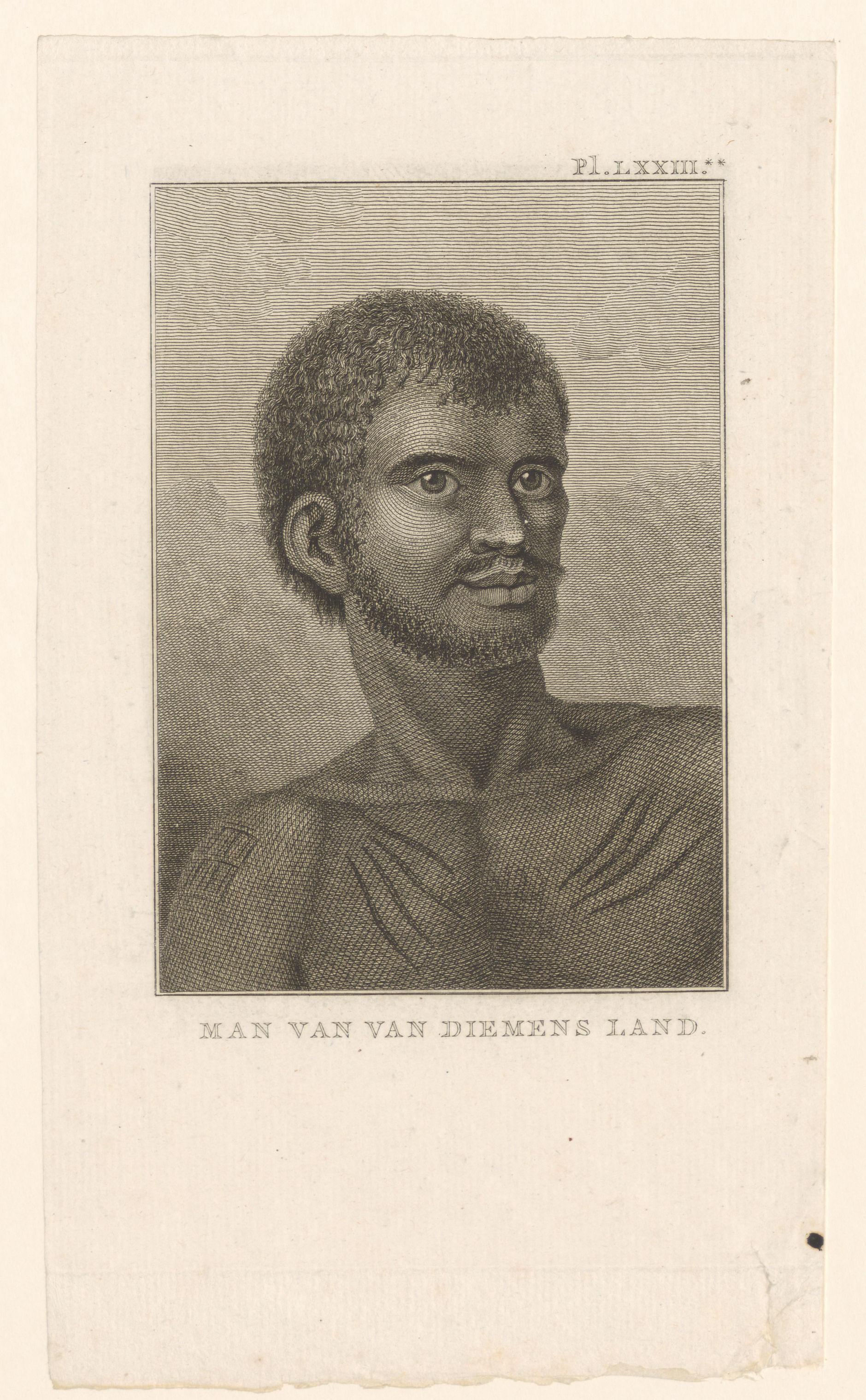 Portret van een onbekende man afkomstig uit Tasmanïe