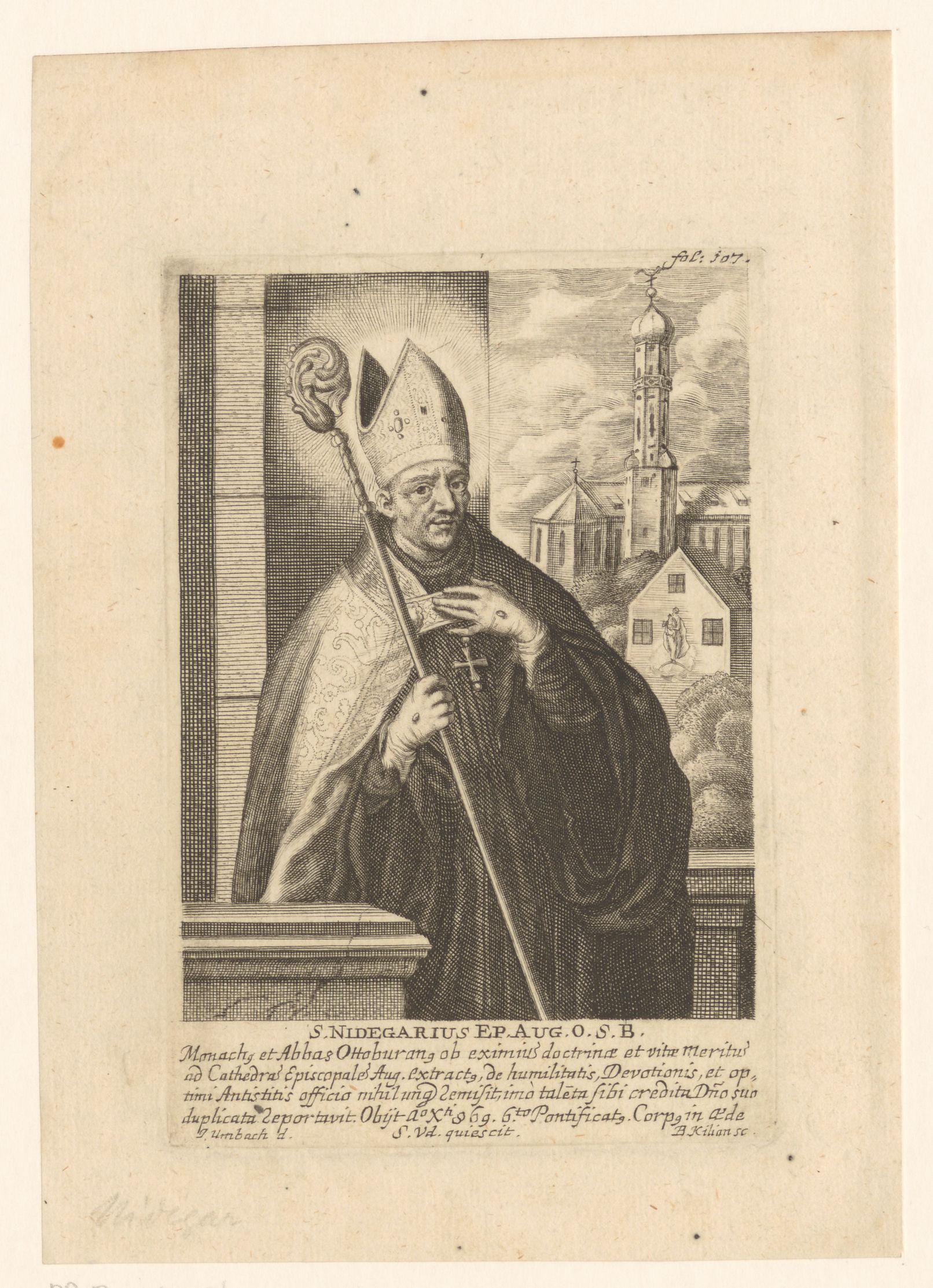 H. Nidegarius met staf
