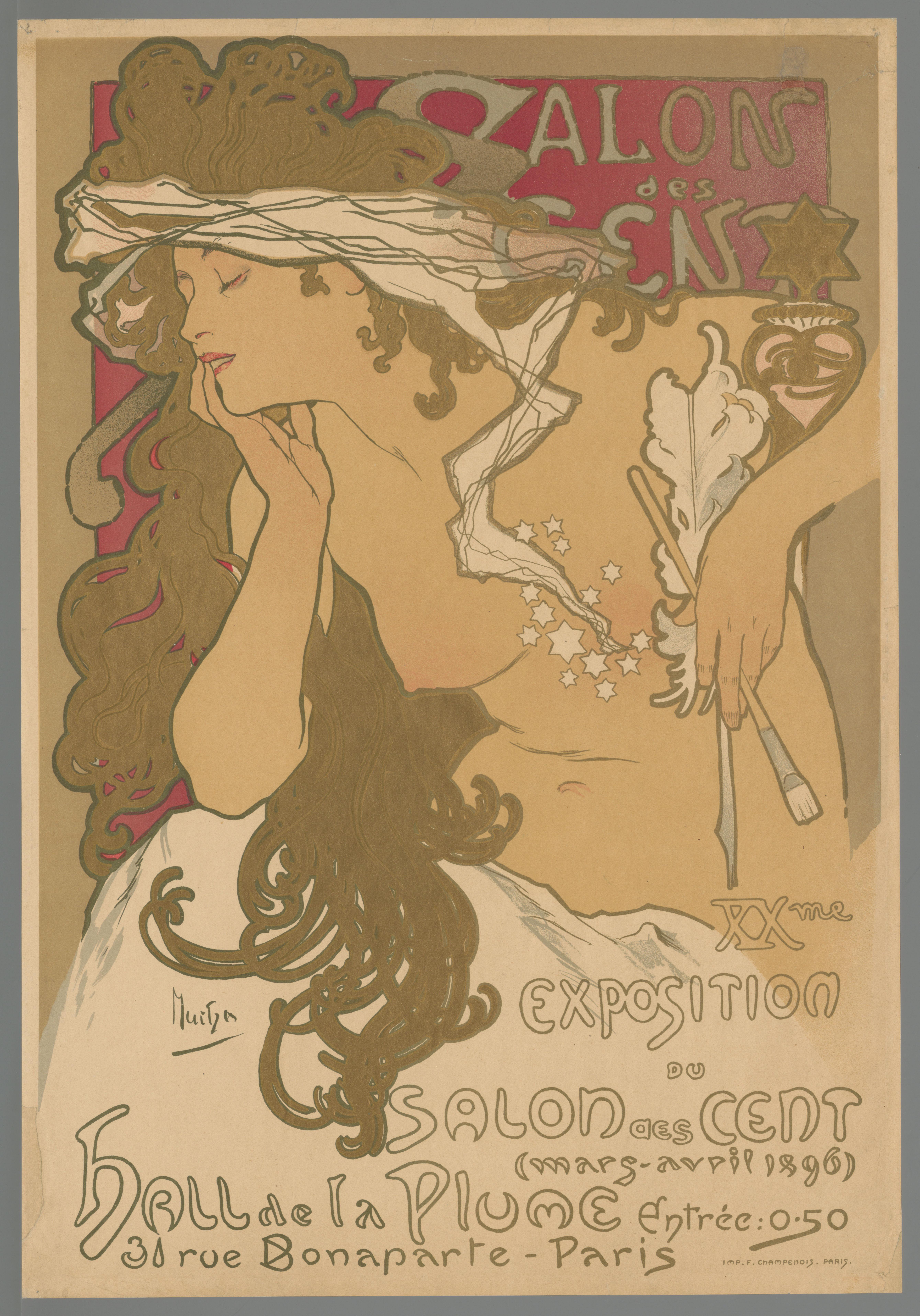 Salon des Cent, XXme Exposition du Salon des Cent (mars-avril 1896) Hall de la Plume, 31 rue Bonaparte, Paris.