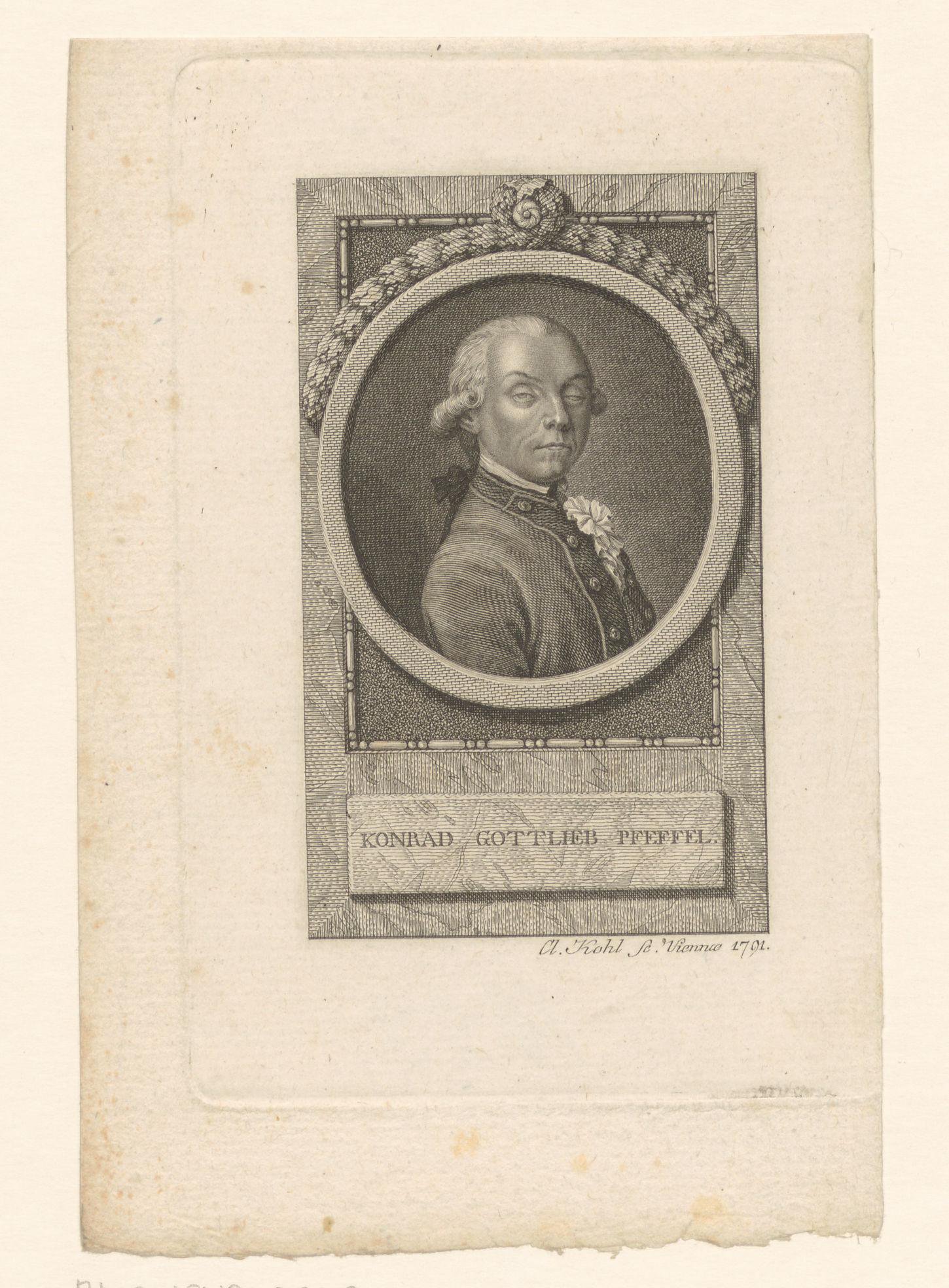 Portret van Konrad Gottlieb Pfeffel