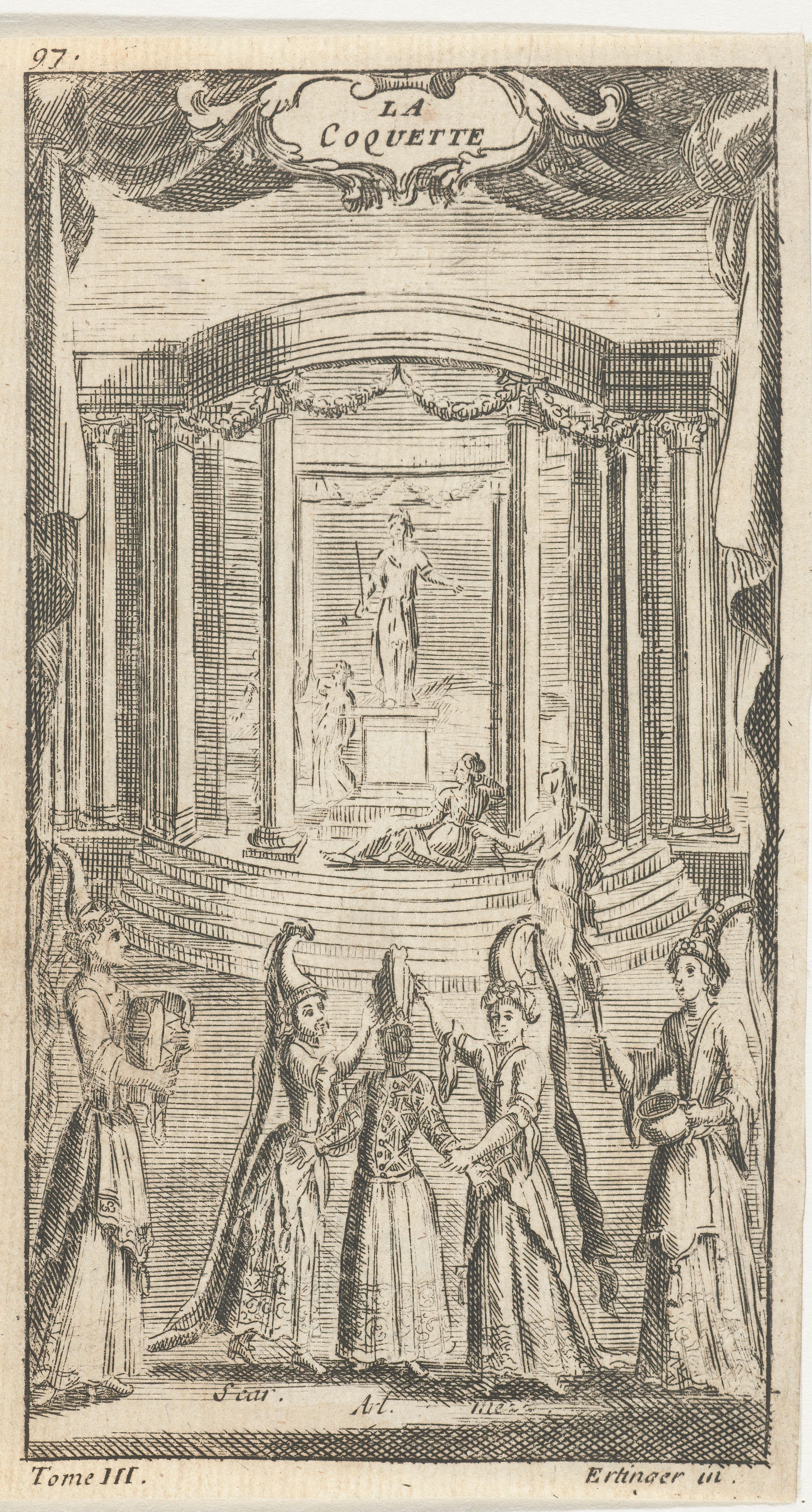 Titelpagina voor La Coquette, in Le Théâtre Italien de Gherardi, Parijs 1700
