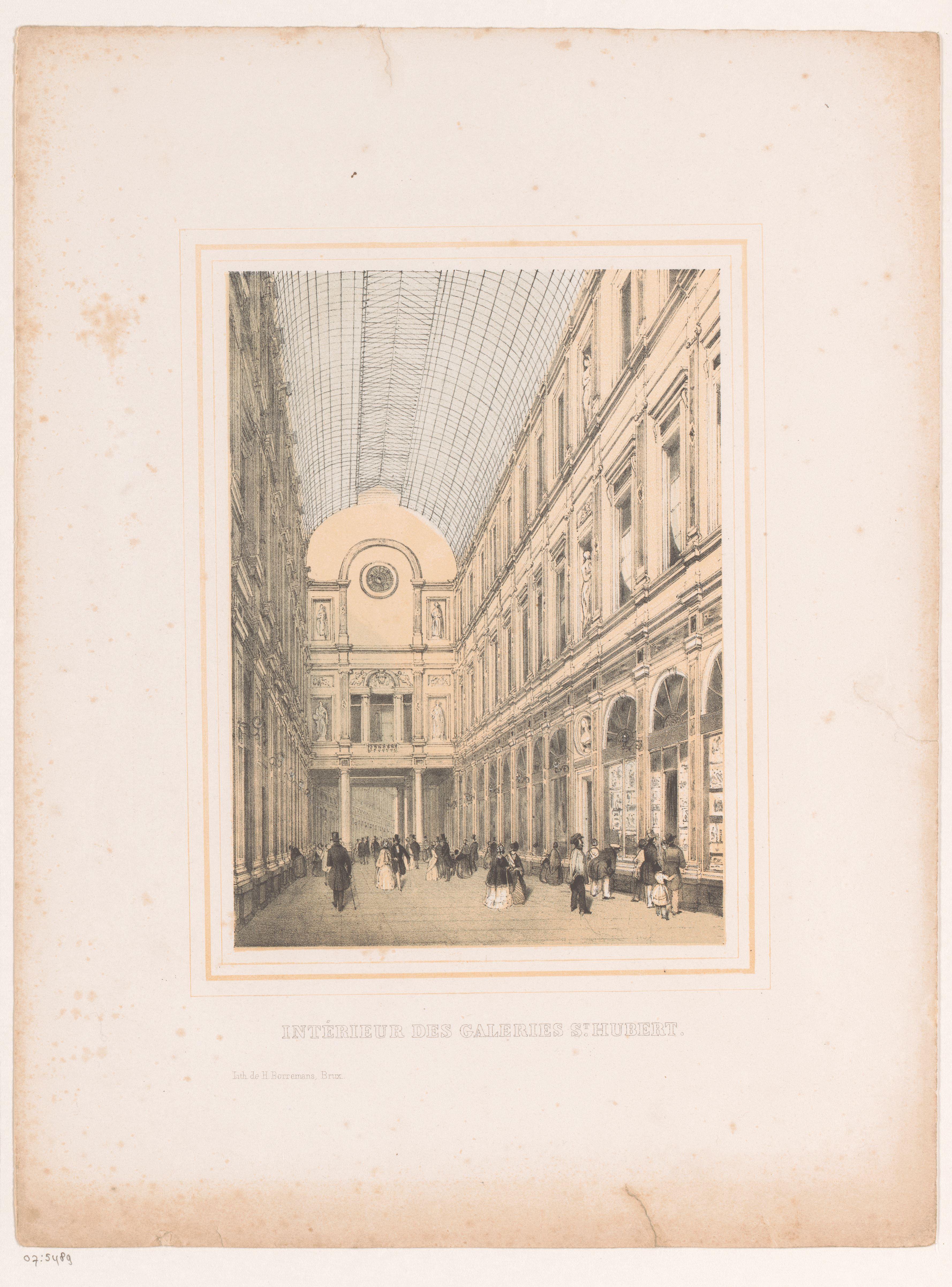 Interieur van de koninklijke Sint-Hubertusgalerijen te Brussel