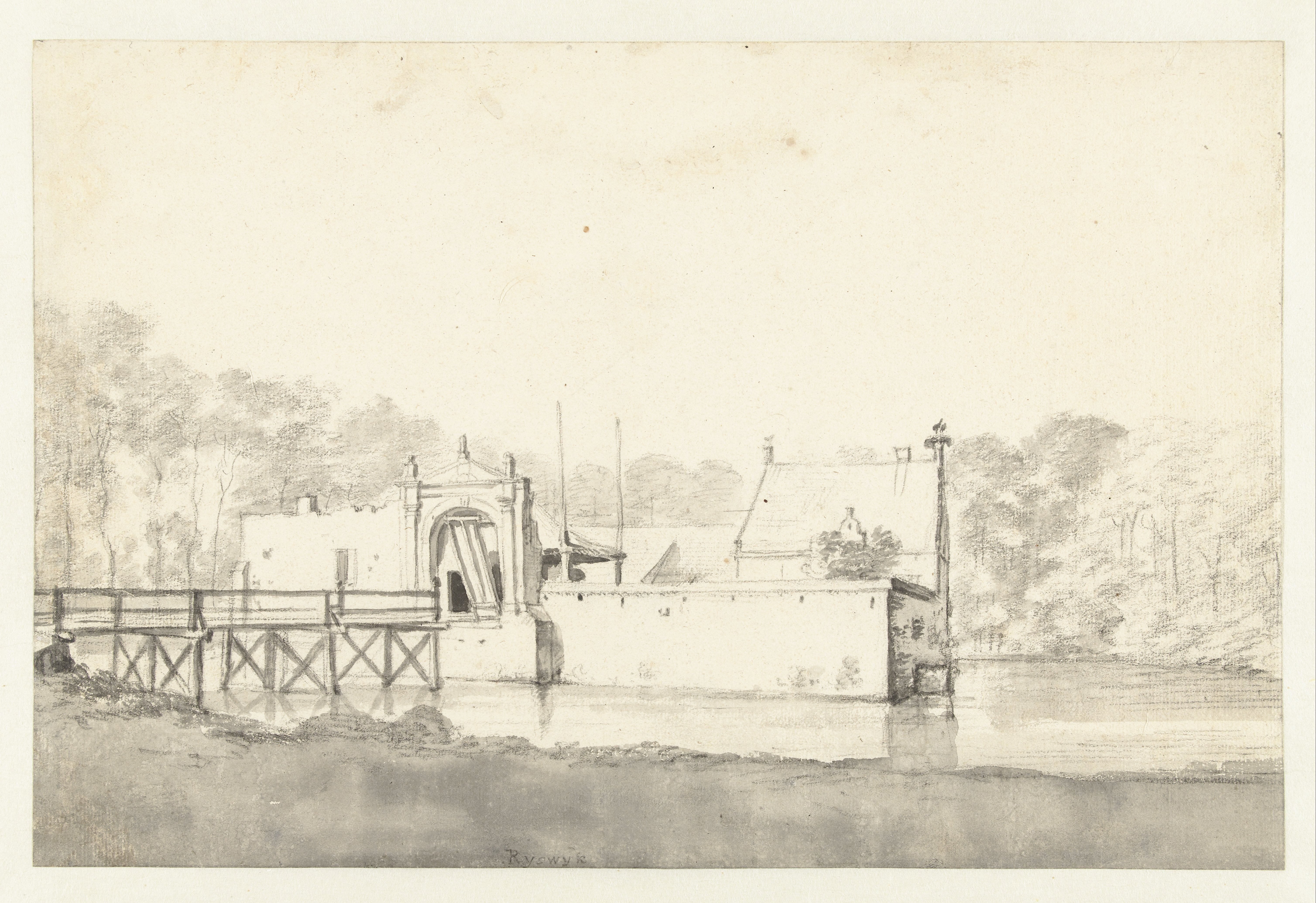View of Huis te Rijswijk near Woudrichem