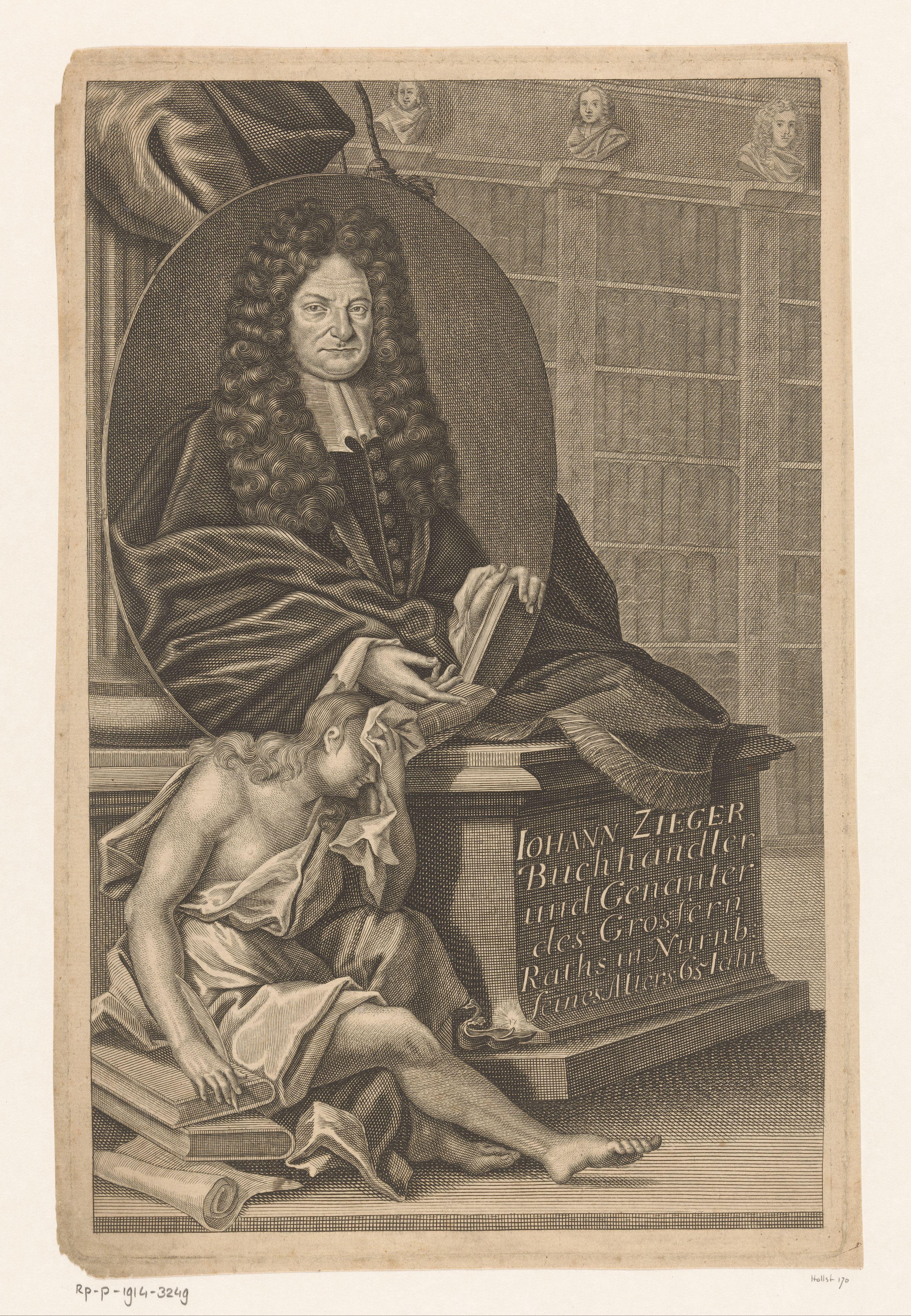Portret van Johann Zieger op 65-jarige leeftijd