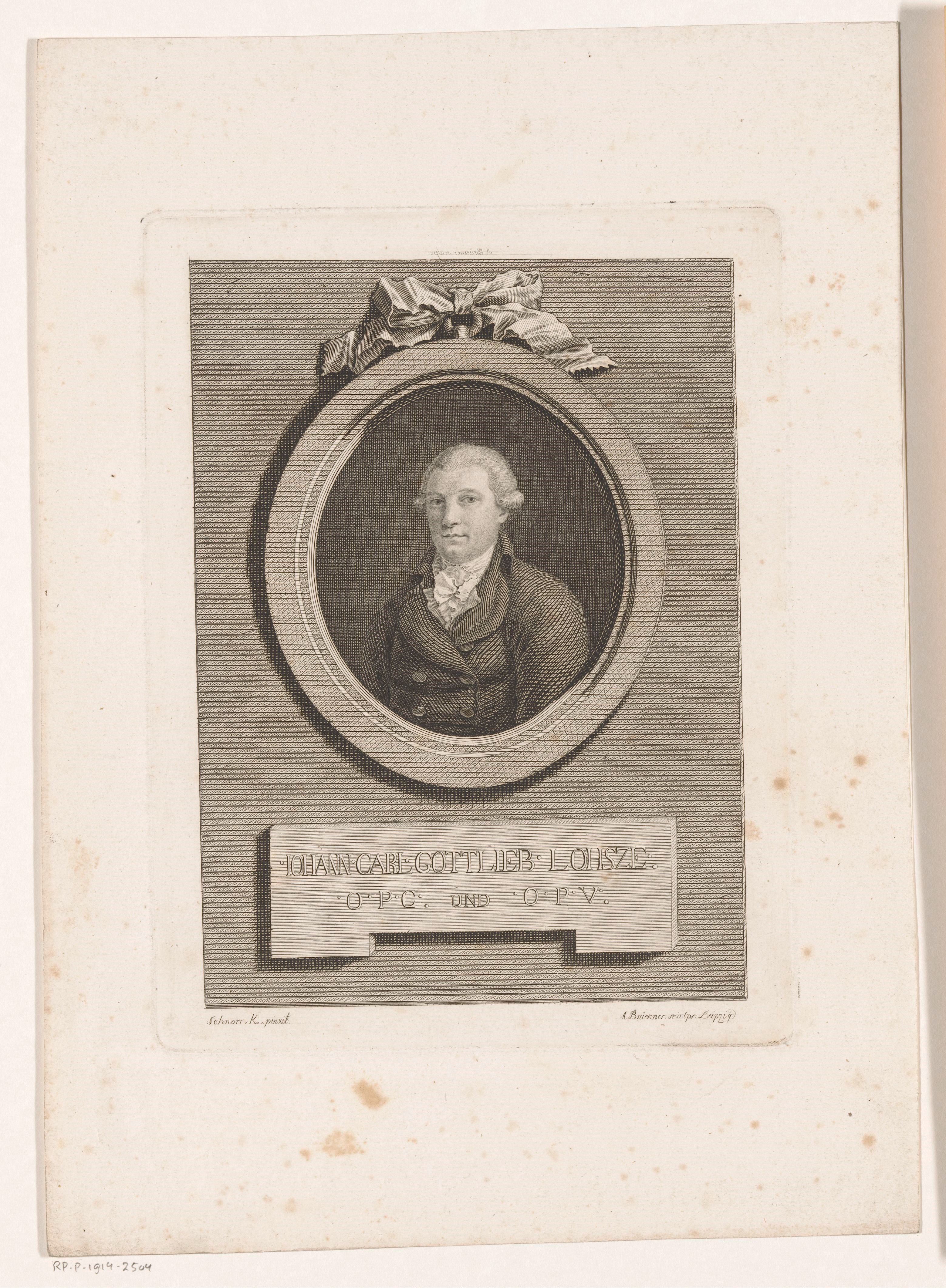 Portret van Johann Carl Gottlieb Lohsse