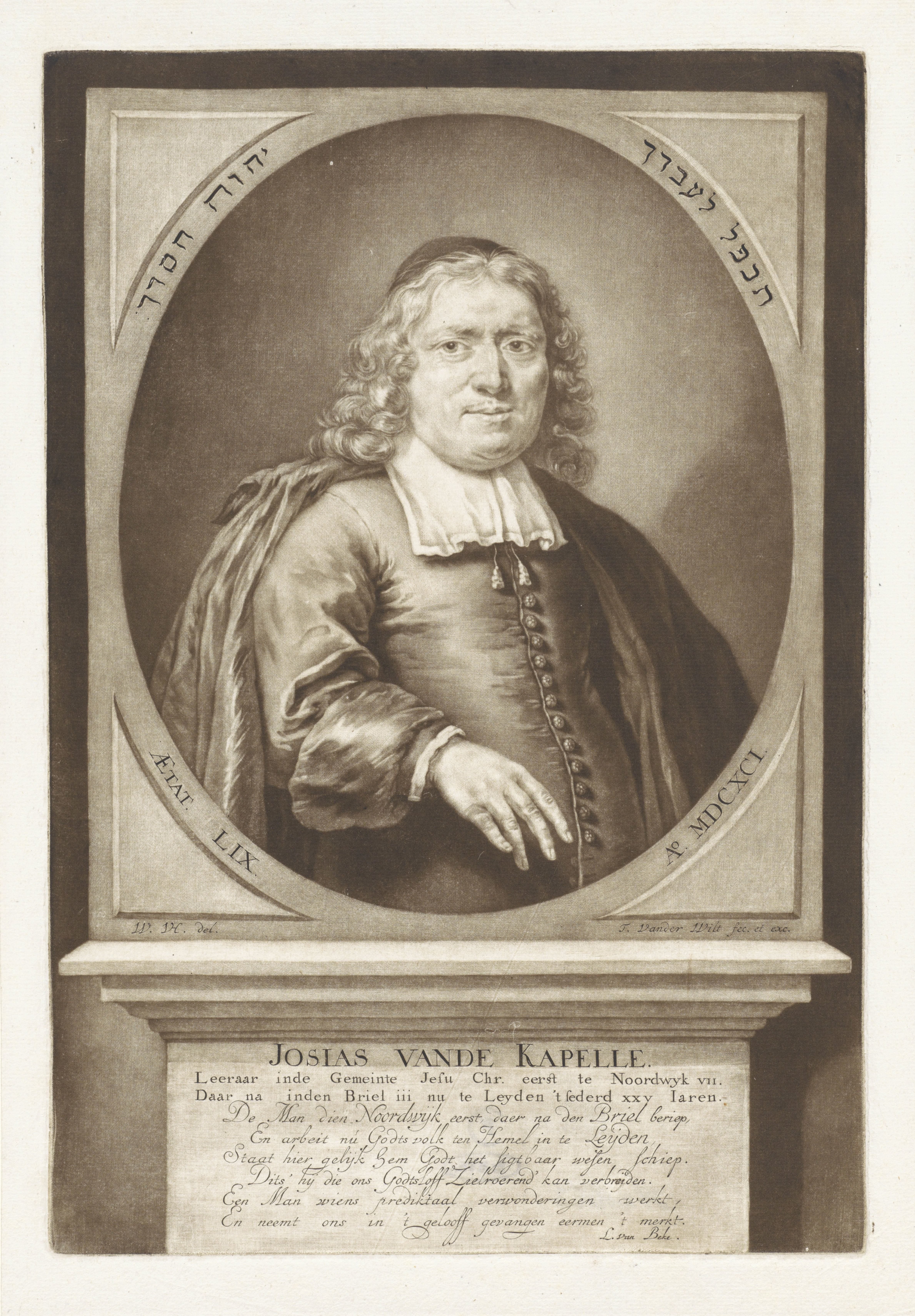 Portret van de predikant Josias van der Kapelle