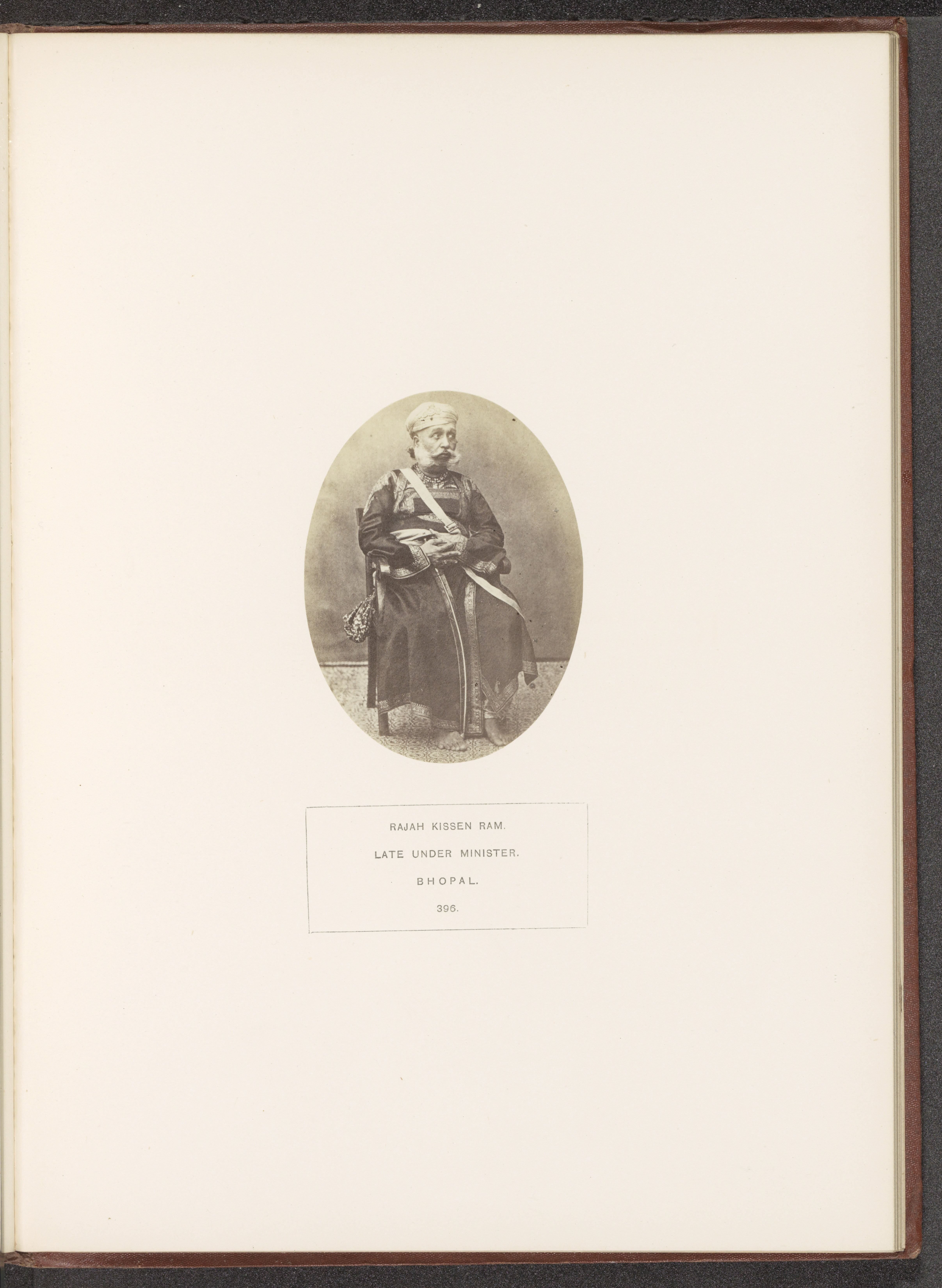 Portrait of Rajah Kissen Ram, a minister from Bhopal, Madhya Pradesh, India