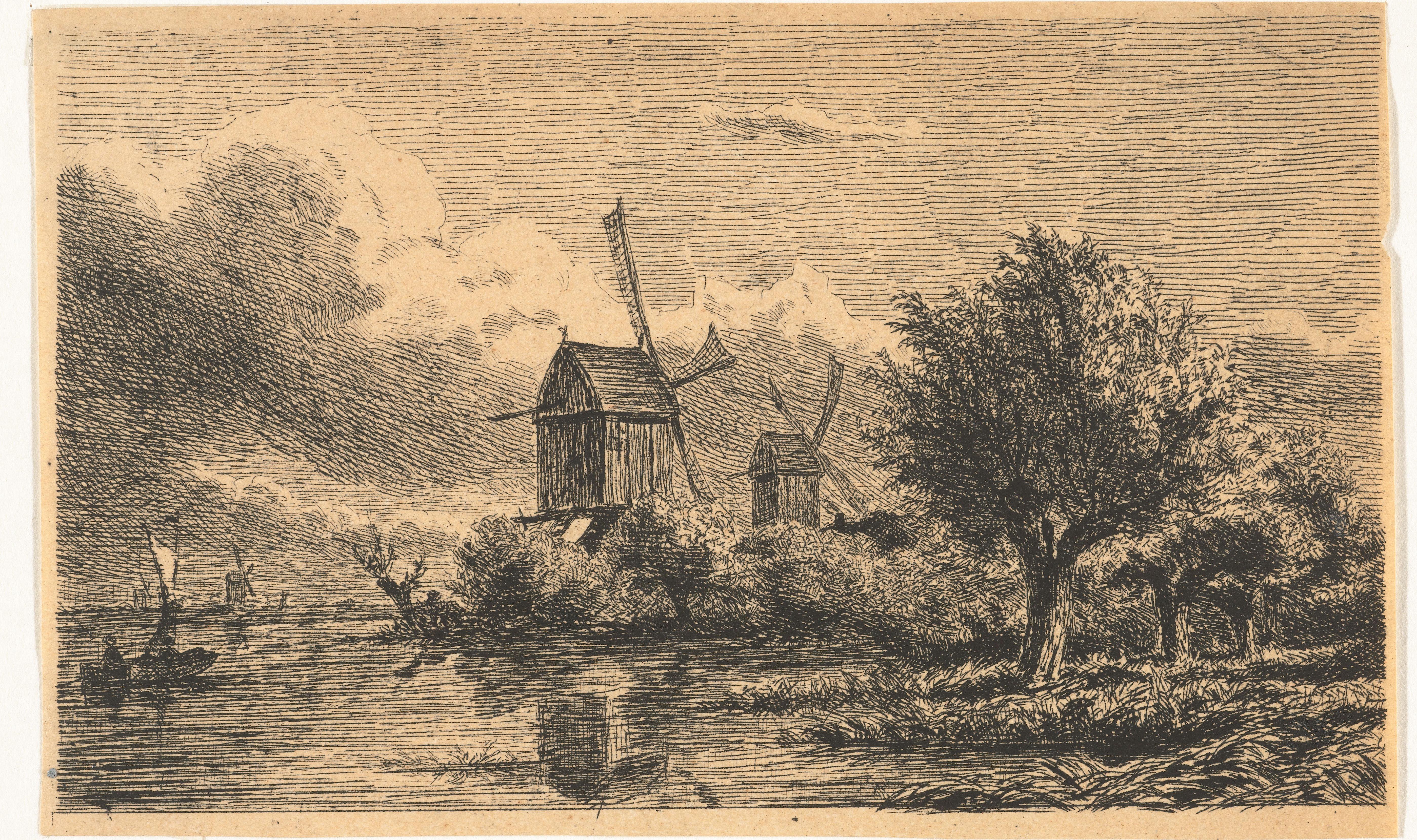 Twee molens aan het water