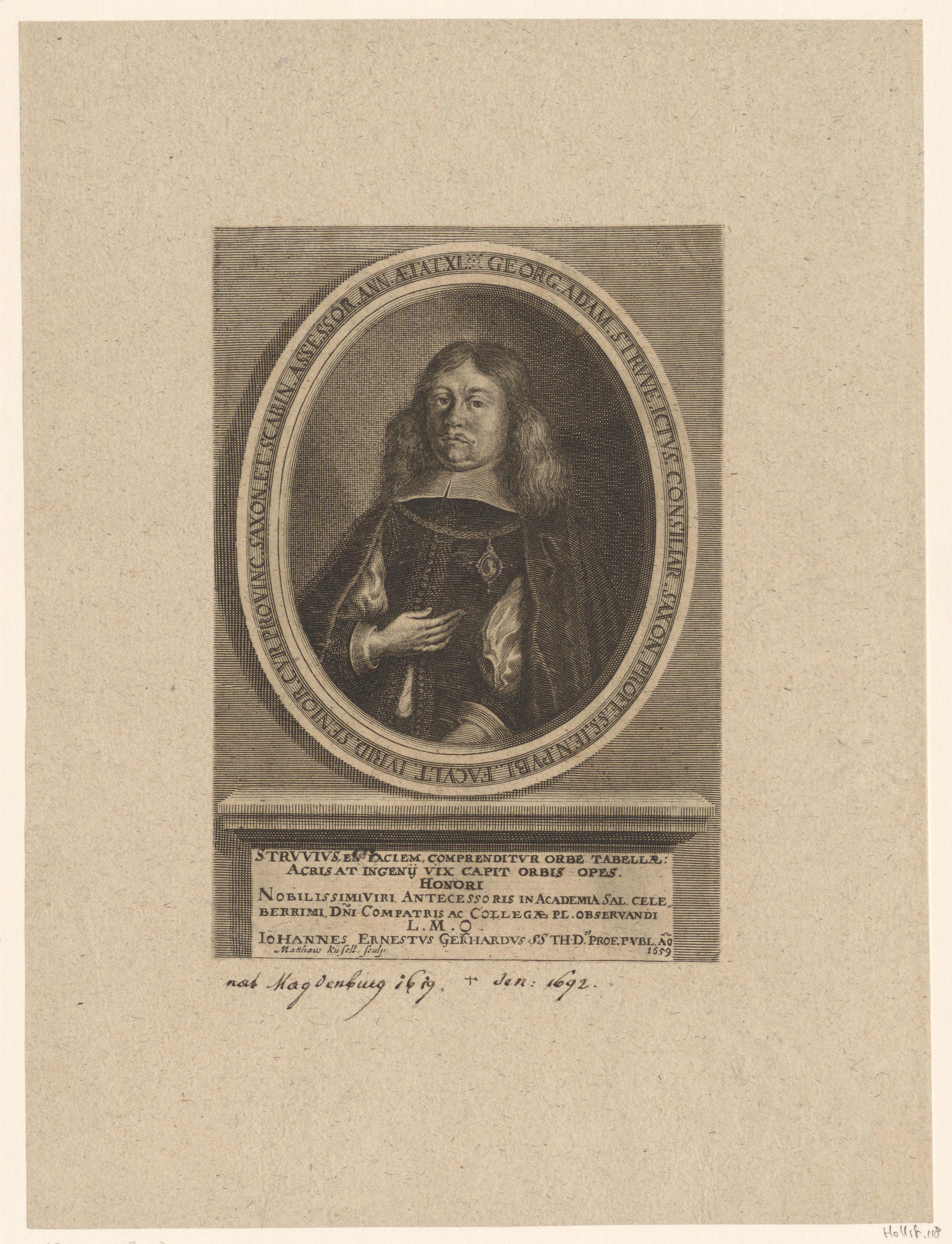 Portret van Georg Adam Struve op 40-jarige leeftijd