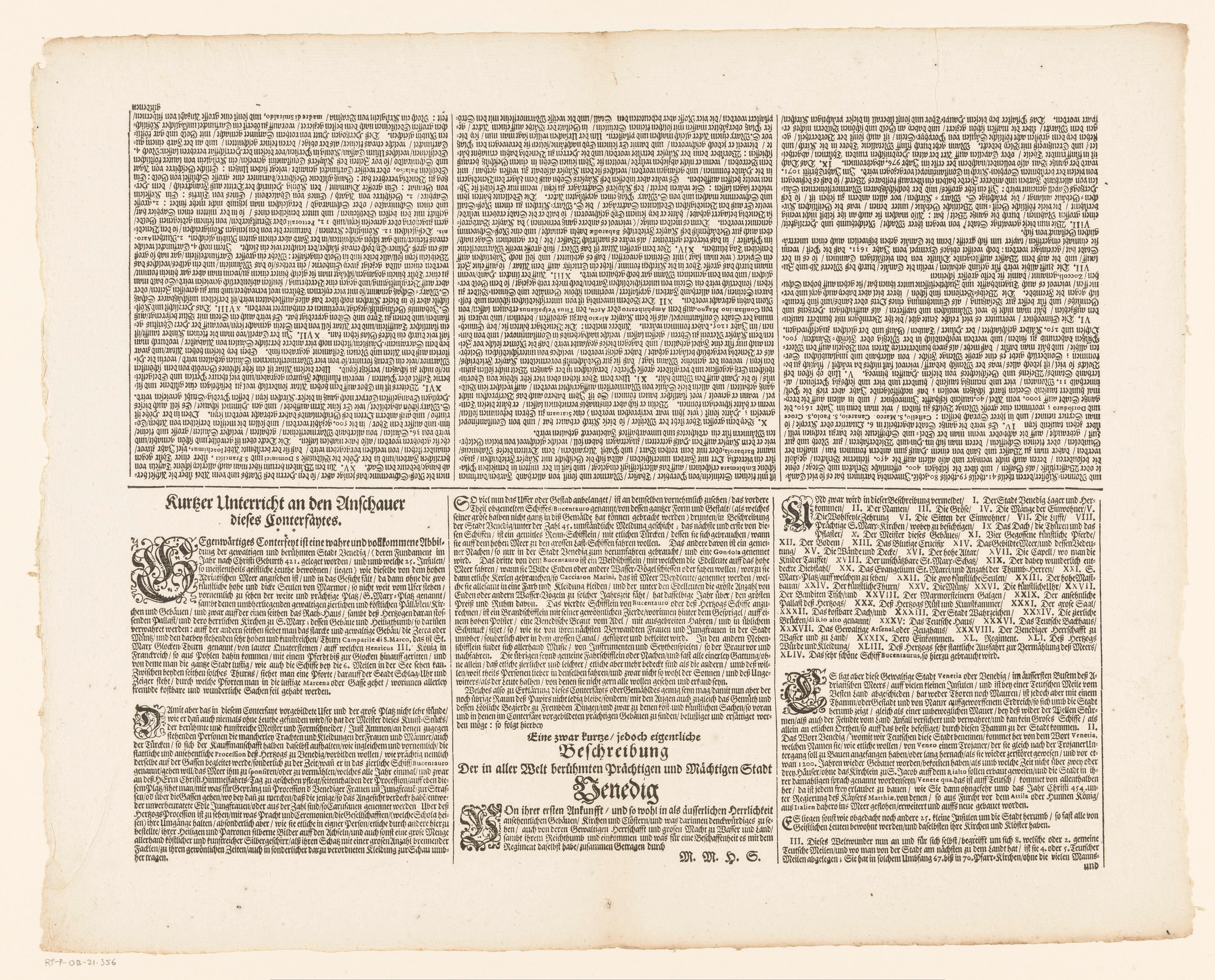 Onderschrift van de Festa della Sensa (eerste en tweede gedeelte)