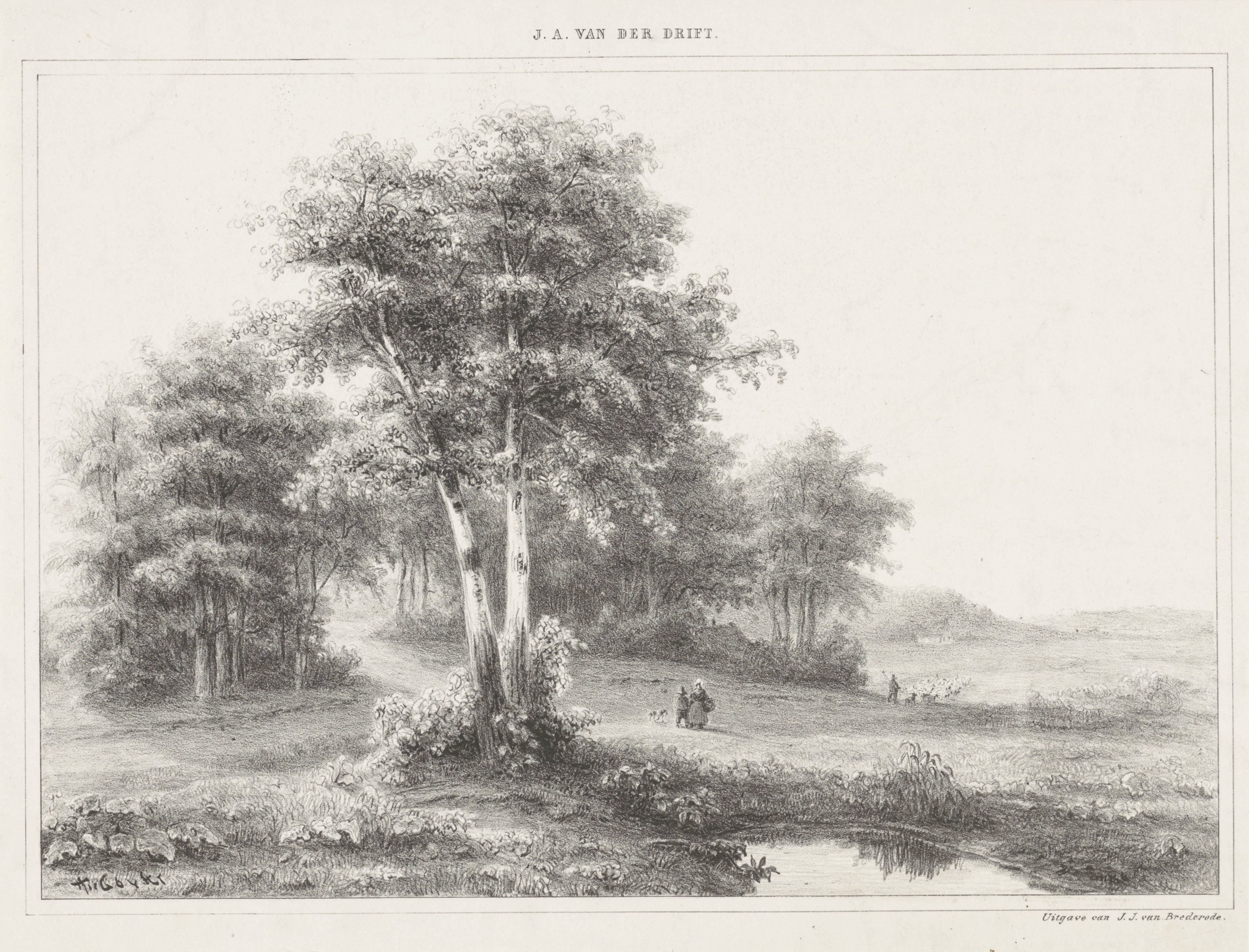 Landschap met herder en kudde