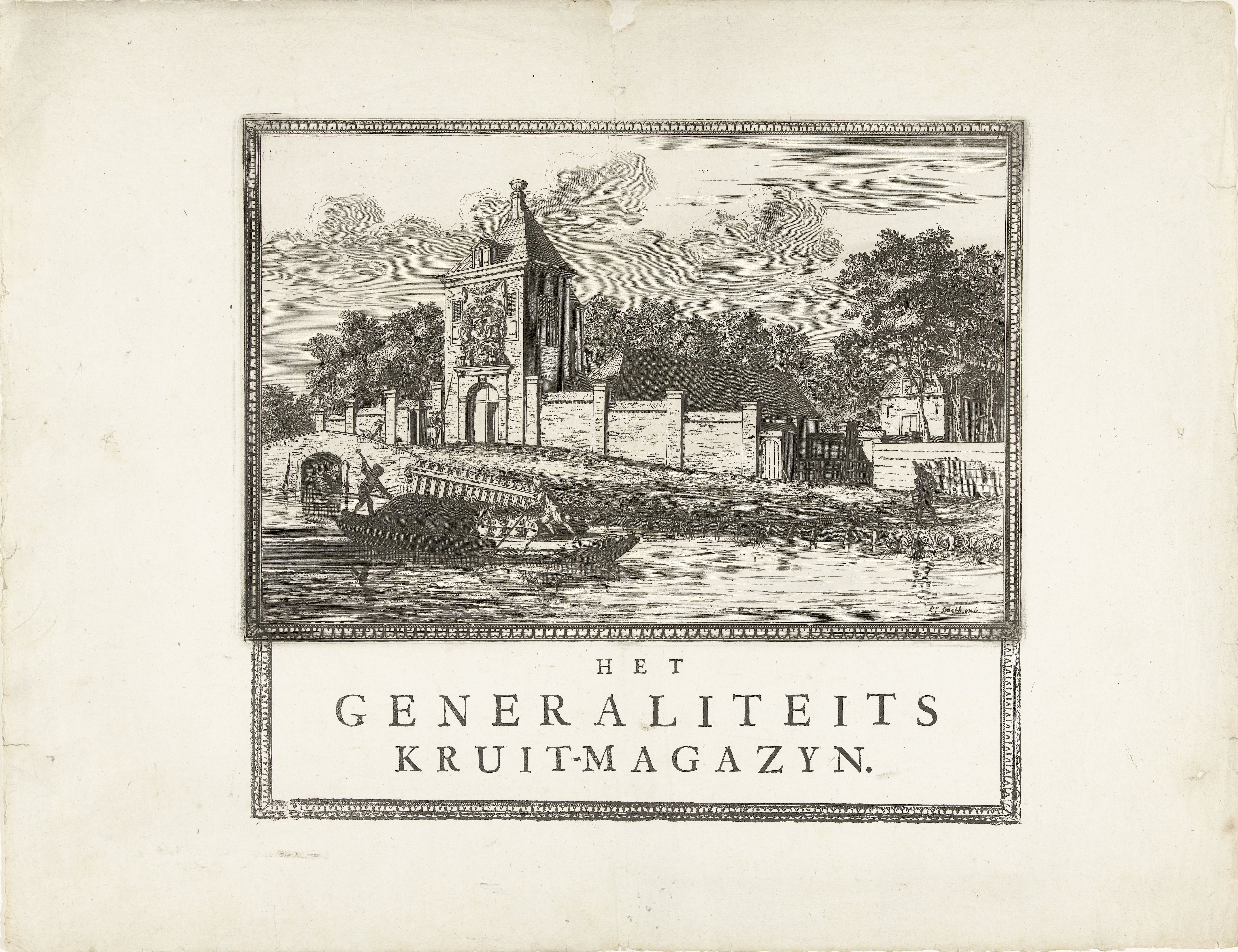 Gezicht op het Generaliteits Kruitmagazijn van de Staten van Holland