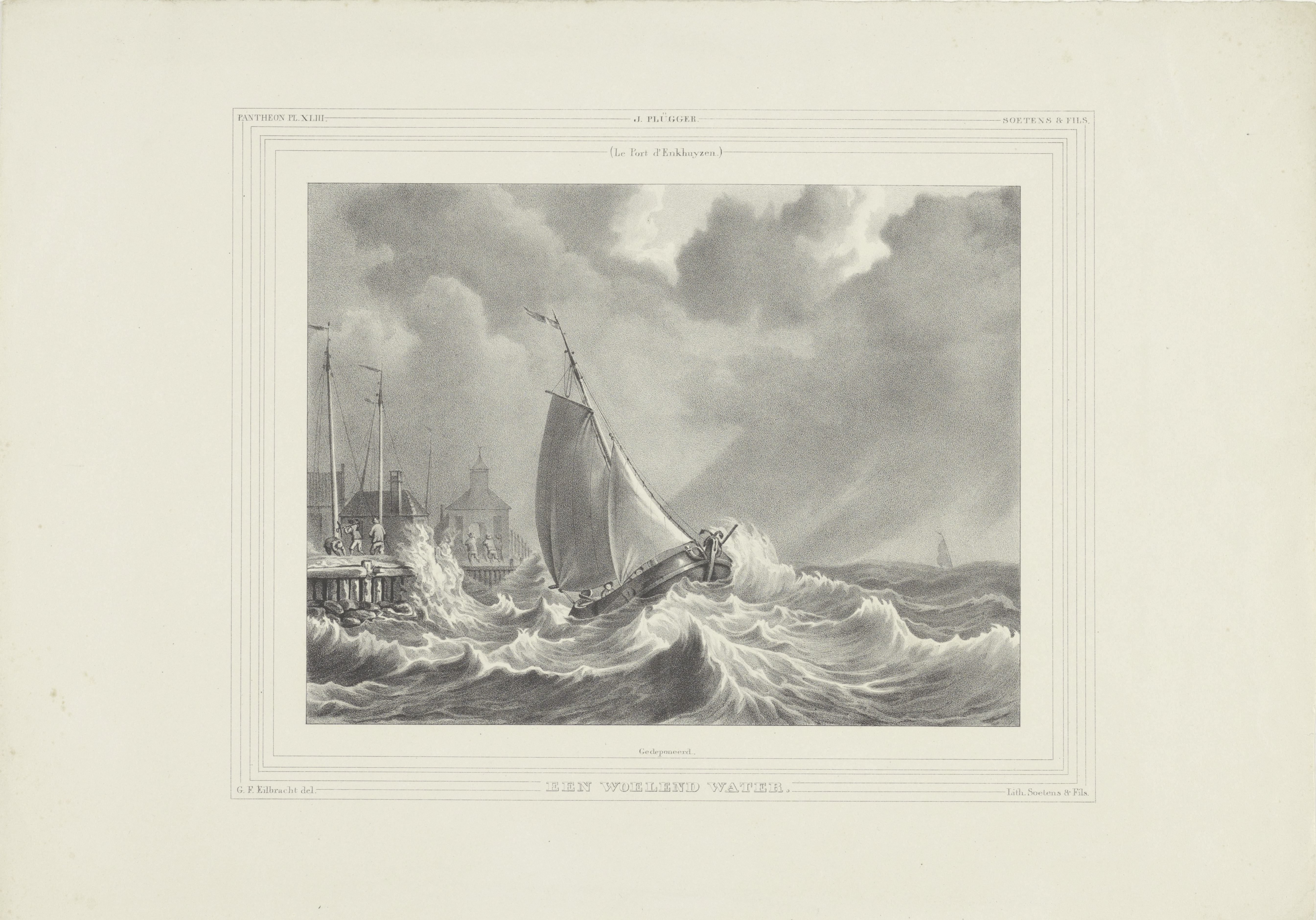 Storm in de haven van Enkhuizen