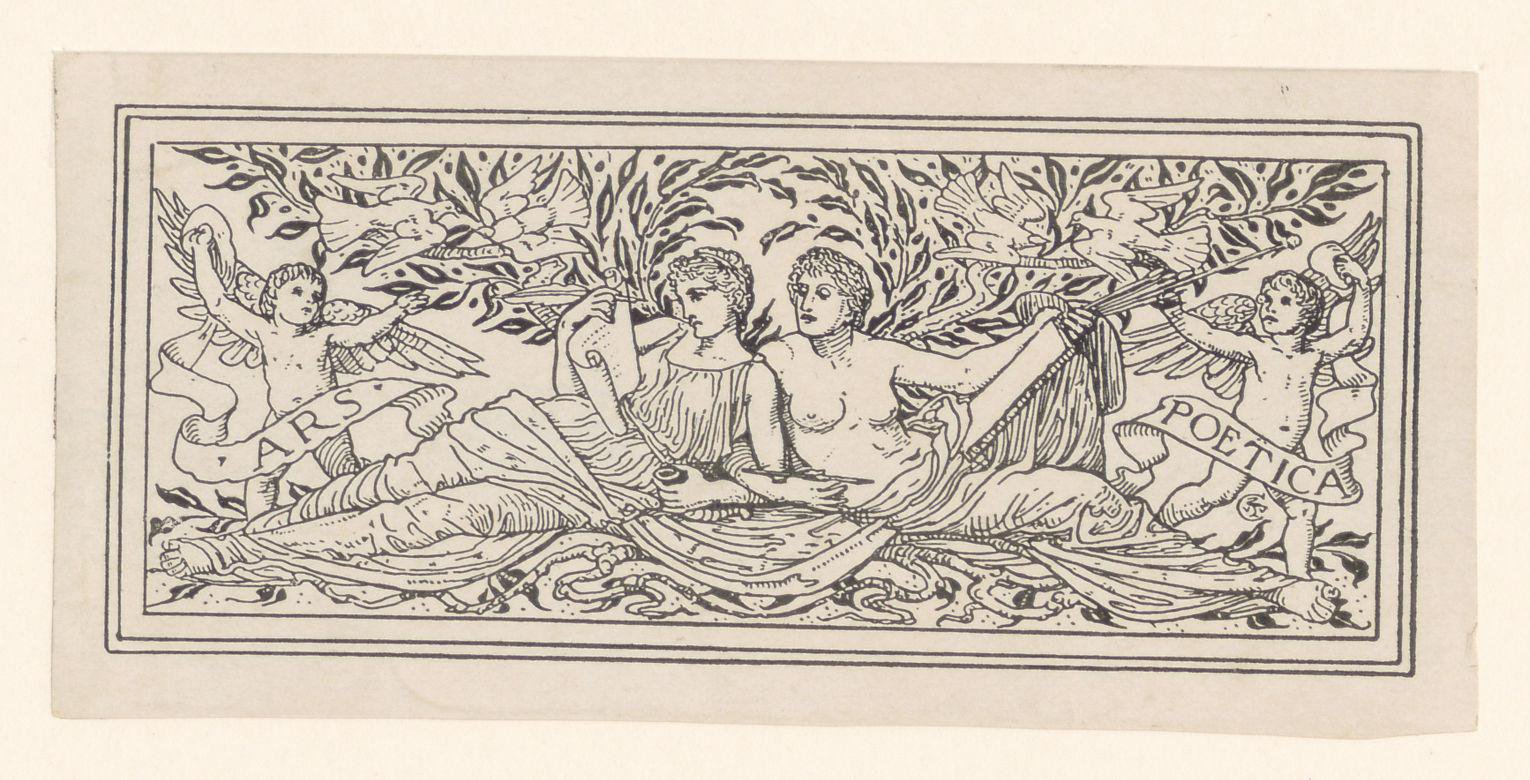 Twee liggende figuren en twee putti