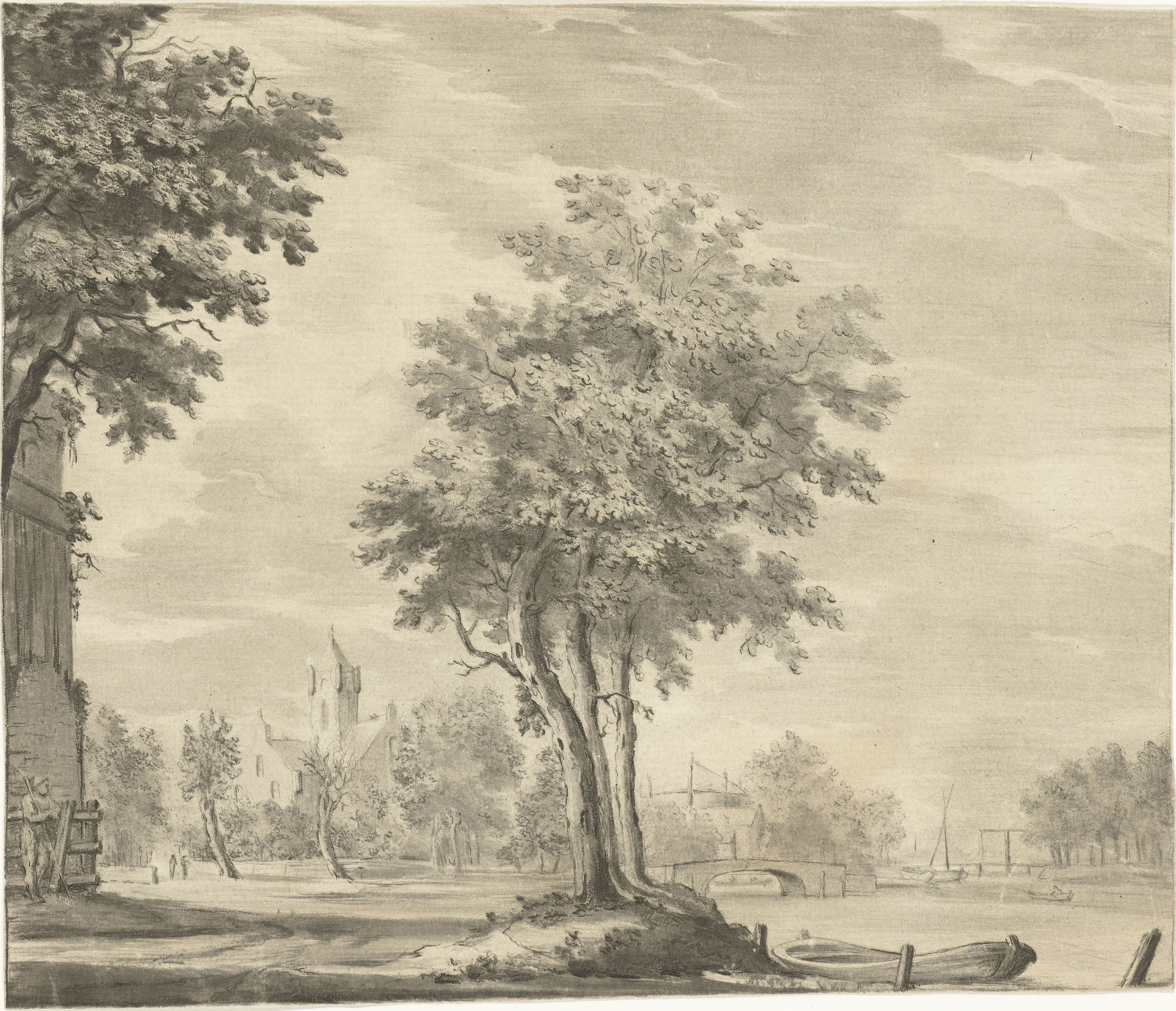 Gezicht op een dorp