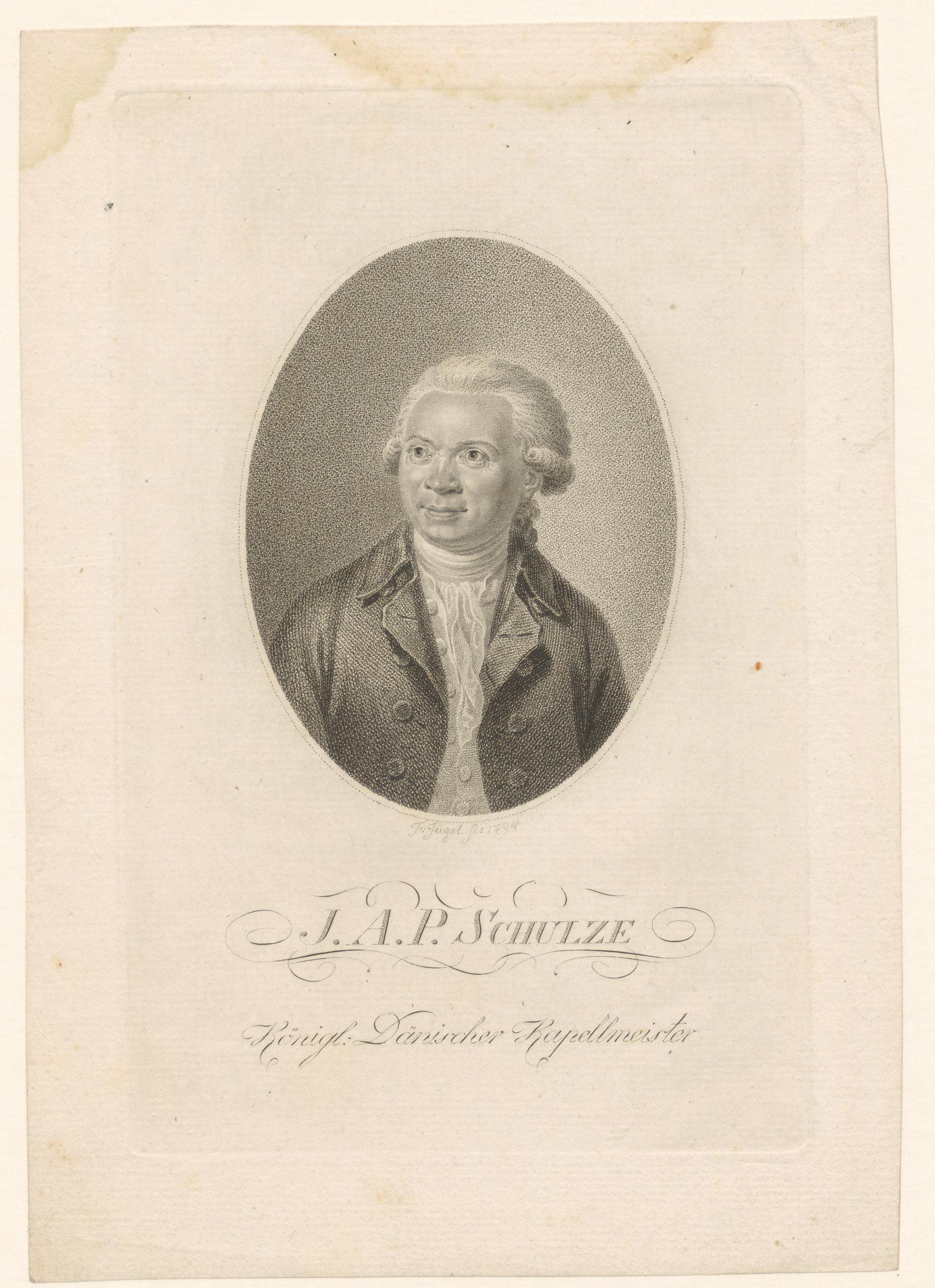 Portret van Johan Abraham Peter Schulz