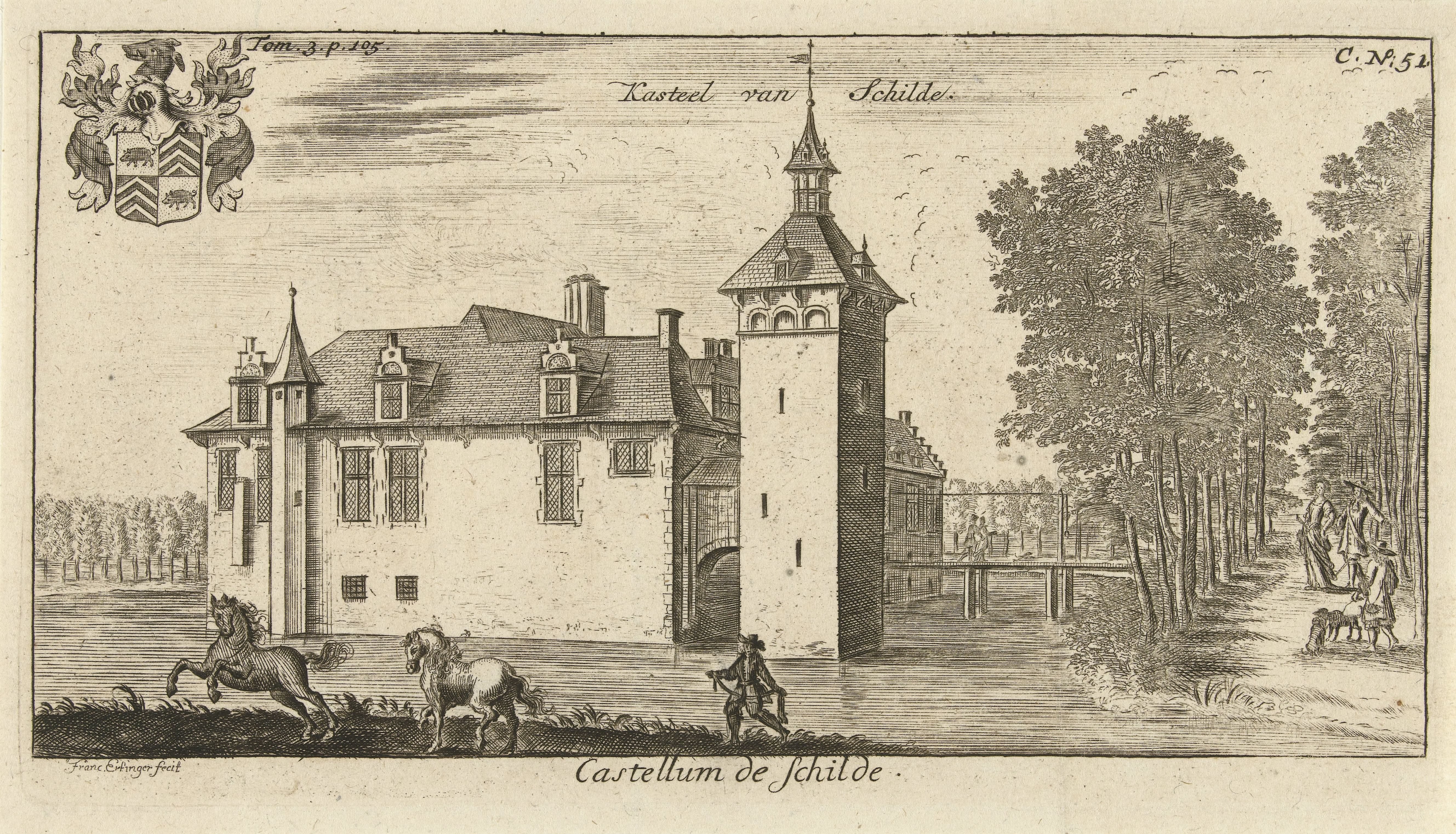 Gezicht op het kasteel van 's-Gravenwezel