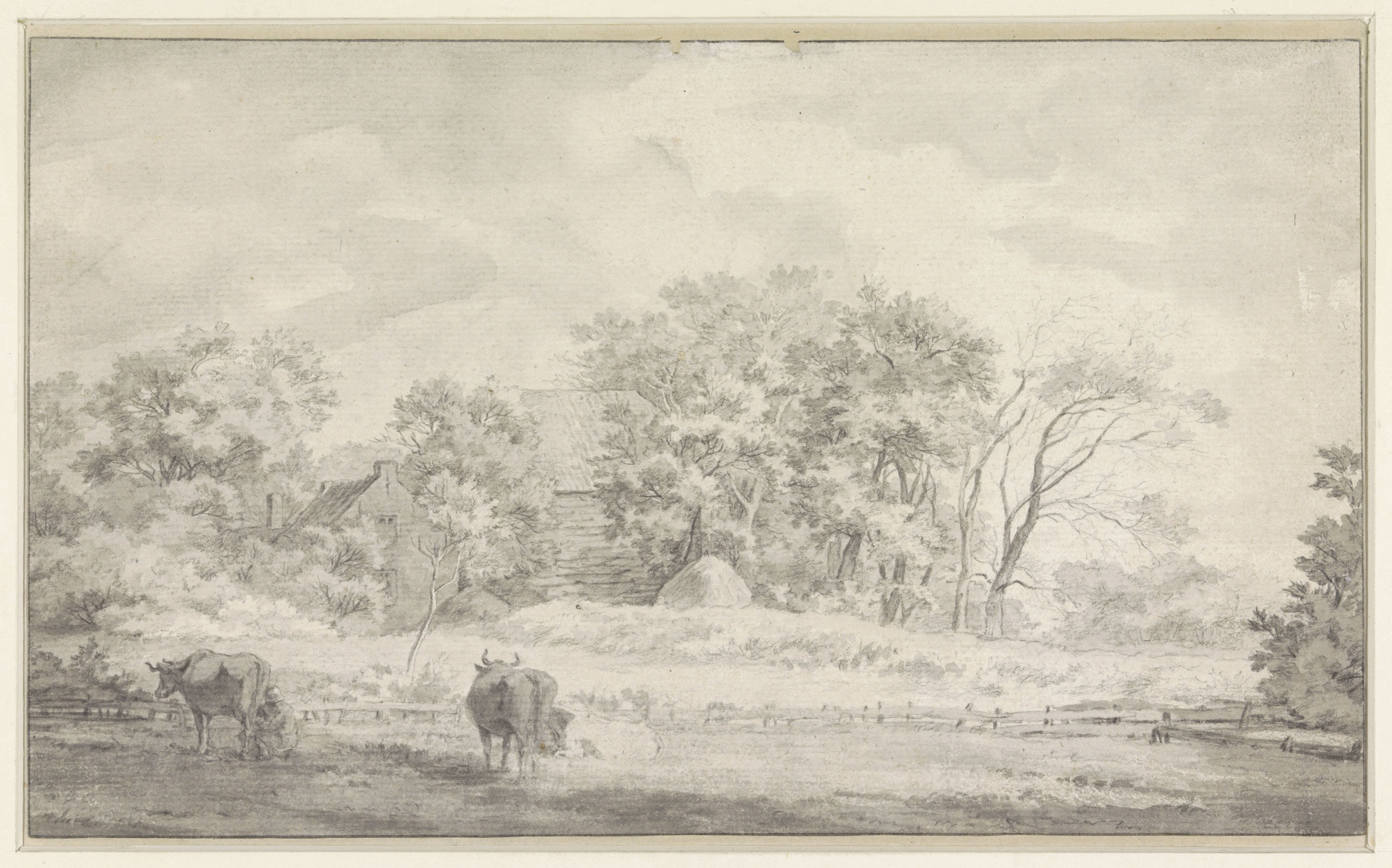 Landschap met boerderij buiten Haarlem