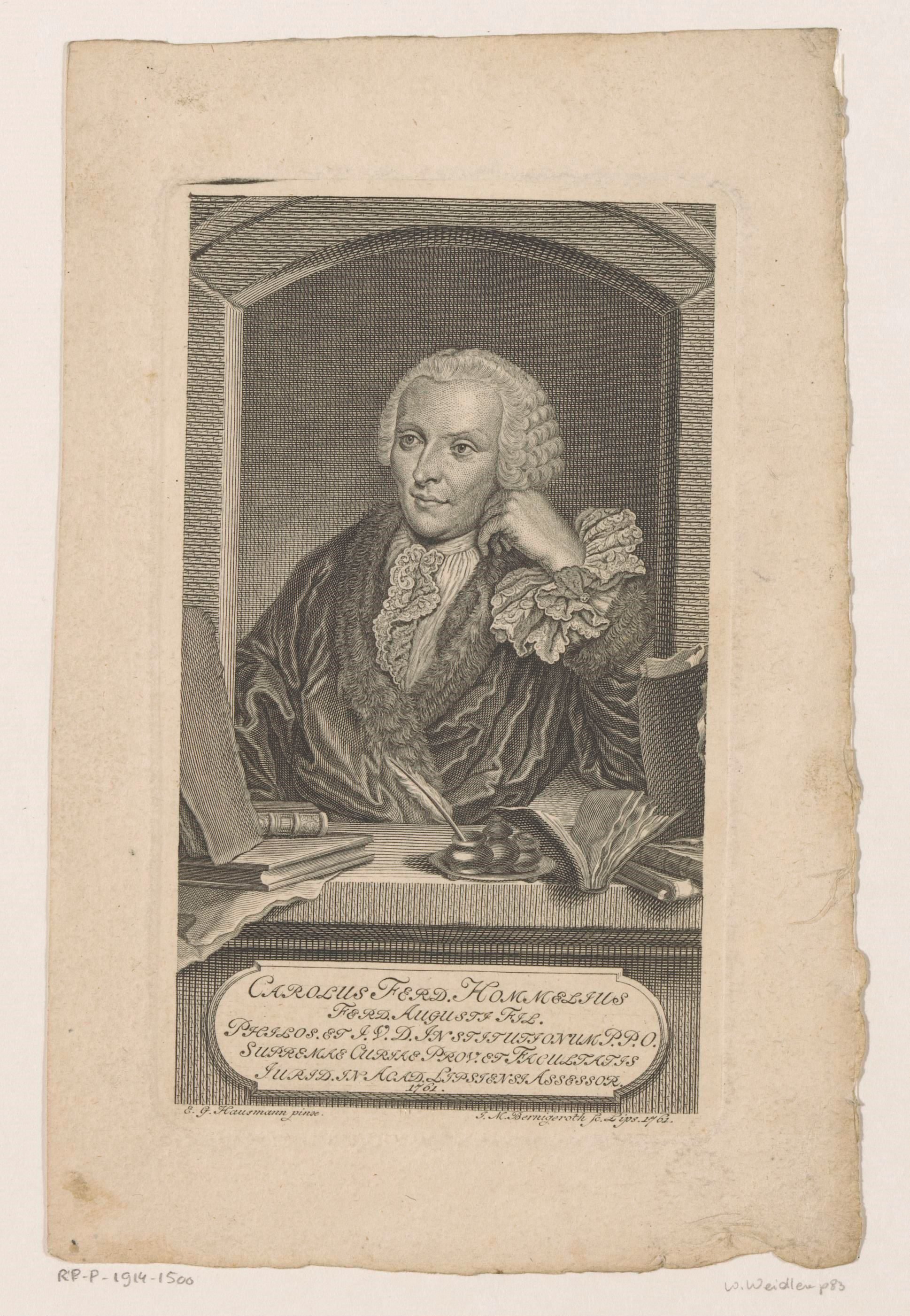 Portret van Carl Ferdinand Hommel
